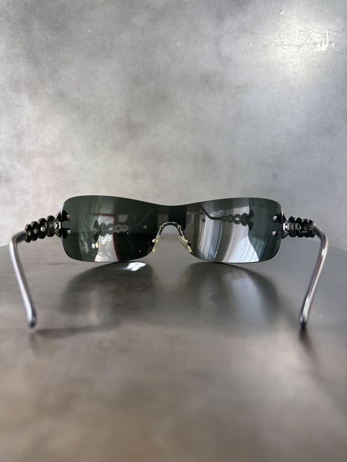Versace × Vintage 2000s Versace Sunglasses Vintage Shield Jewel Mod 2053-B Y2K Size ONE SIZE - 7 Thumbnail