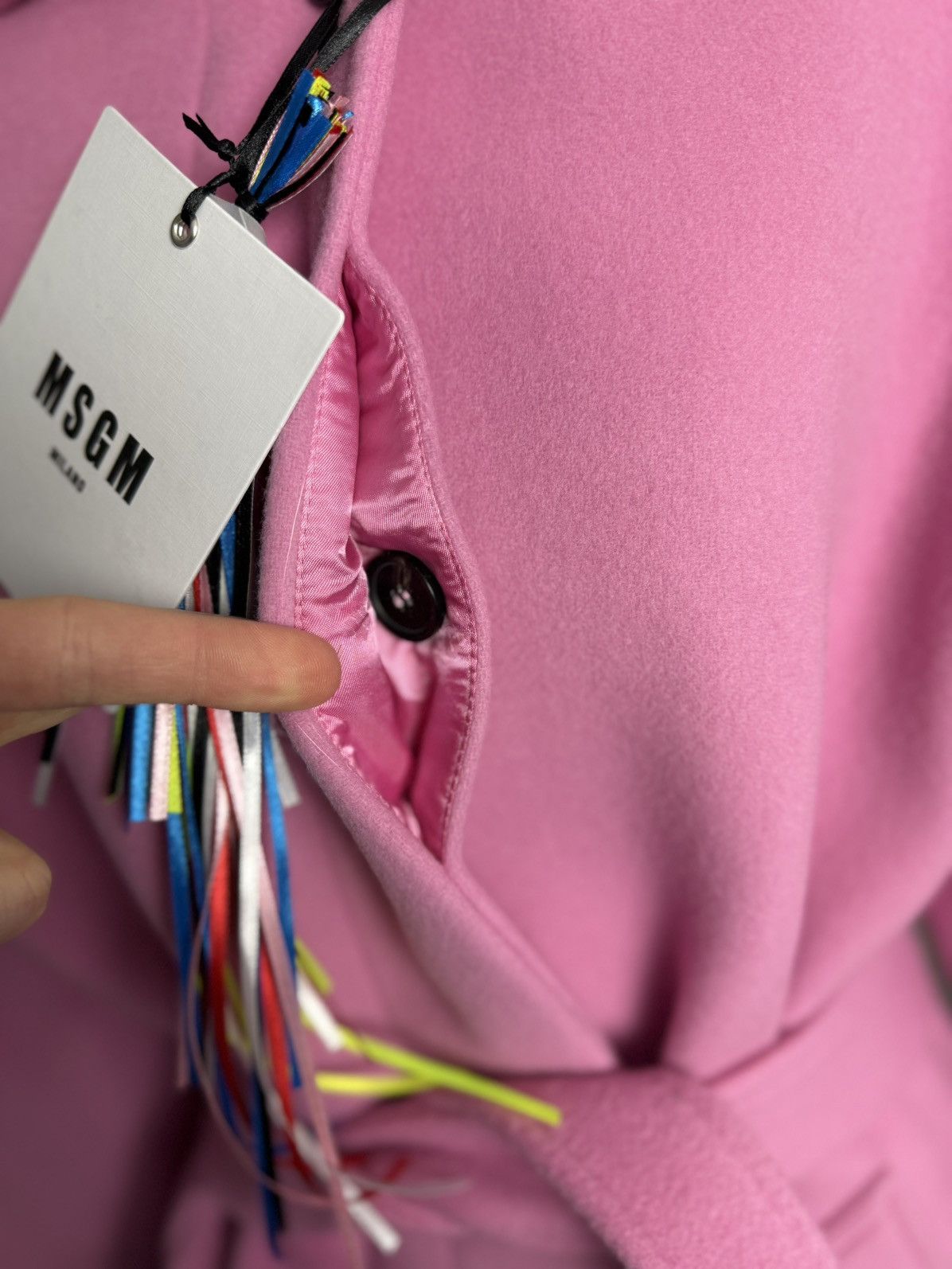 MSGM BNWT MSGM Pink Belted Trench Coat 40 Virgin Wool RRP £840 Size S / US 4 / IT 40 - 11 Thumbnail