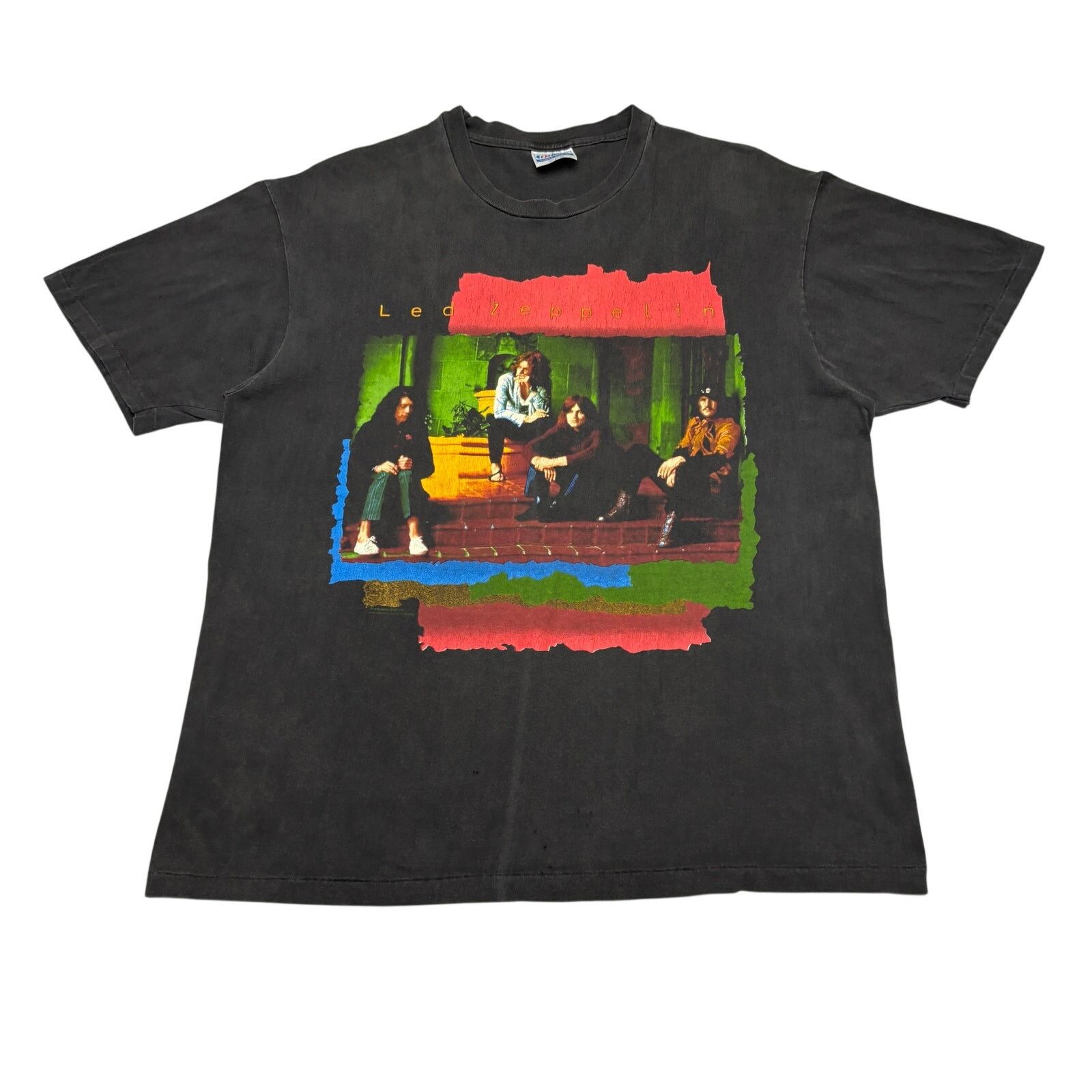 Hanes × Vintage Vintage 1990 Led Zeppelin Distressed Band T Shirt Men's XL Size US XL / EU 56 / 4 - 1 Thumbnail