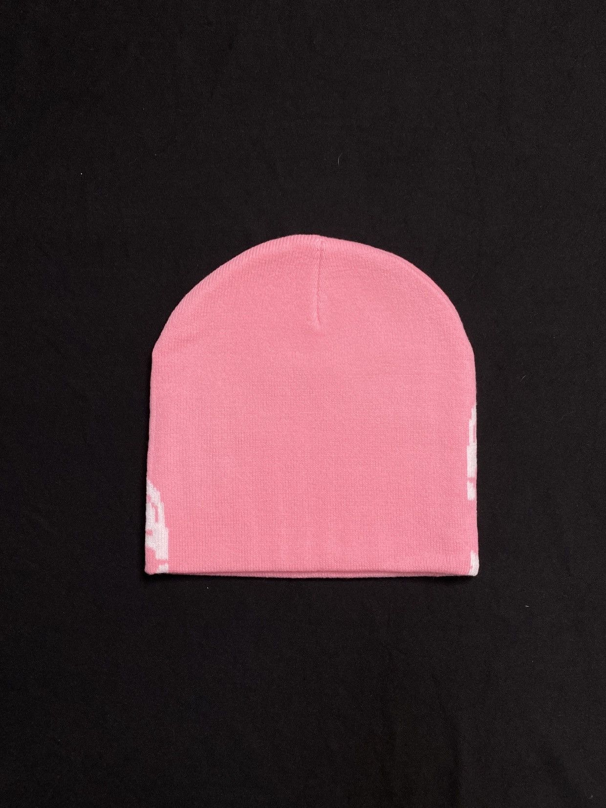 Japanese Brand Rare Skeleton Graphic design No Cuff Knit Pink Beanie OS Size ONE SIZE - 6 Thumbnail
