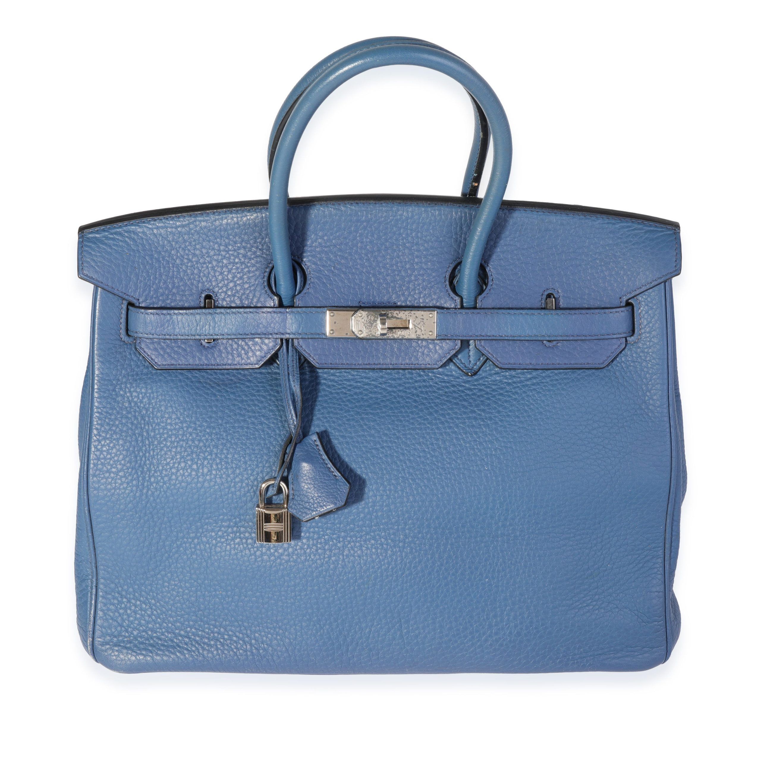 Hermes Bleu Brighton Cl√©mence Birkin 35 PHW