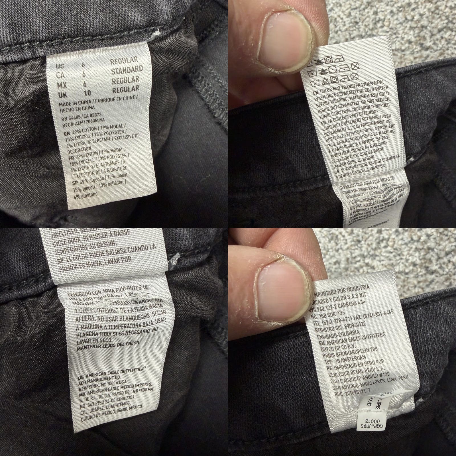 American Eagle Outfitters American Eagle Jeans Women 6R Black Distressed Super Stretch Edgy Alt Grunge Y2K Womens Size 28" / US 6 / IT 42 - 8 Thumbnail