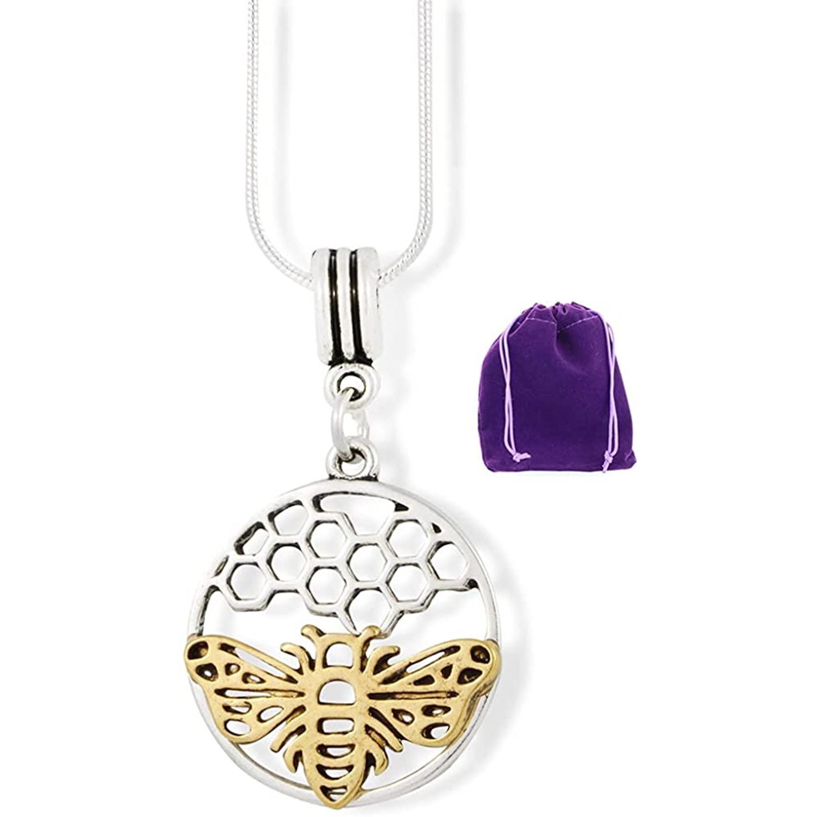 & Other Stories Bee Necklace - Bee on Honeycomb Gifts Size ONE SIZE - 1 Thumbnail