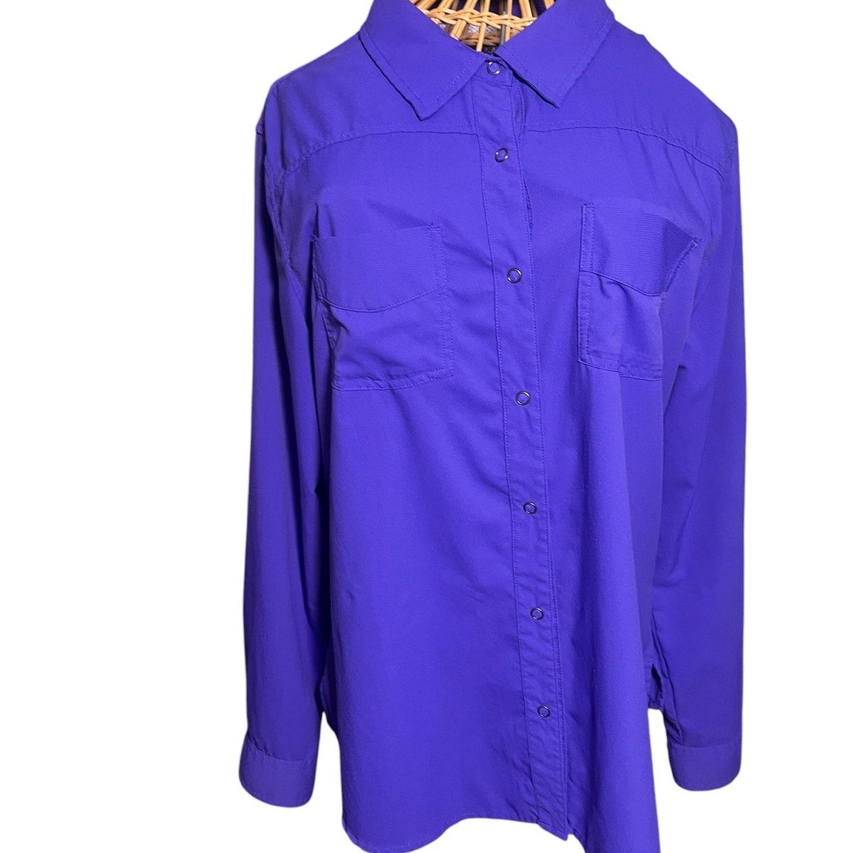 Cabelas Cabela's Womens Purple Front Snap Shirt Size Large Size L / US 10 / IT 46 - 3 Thumbnail