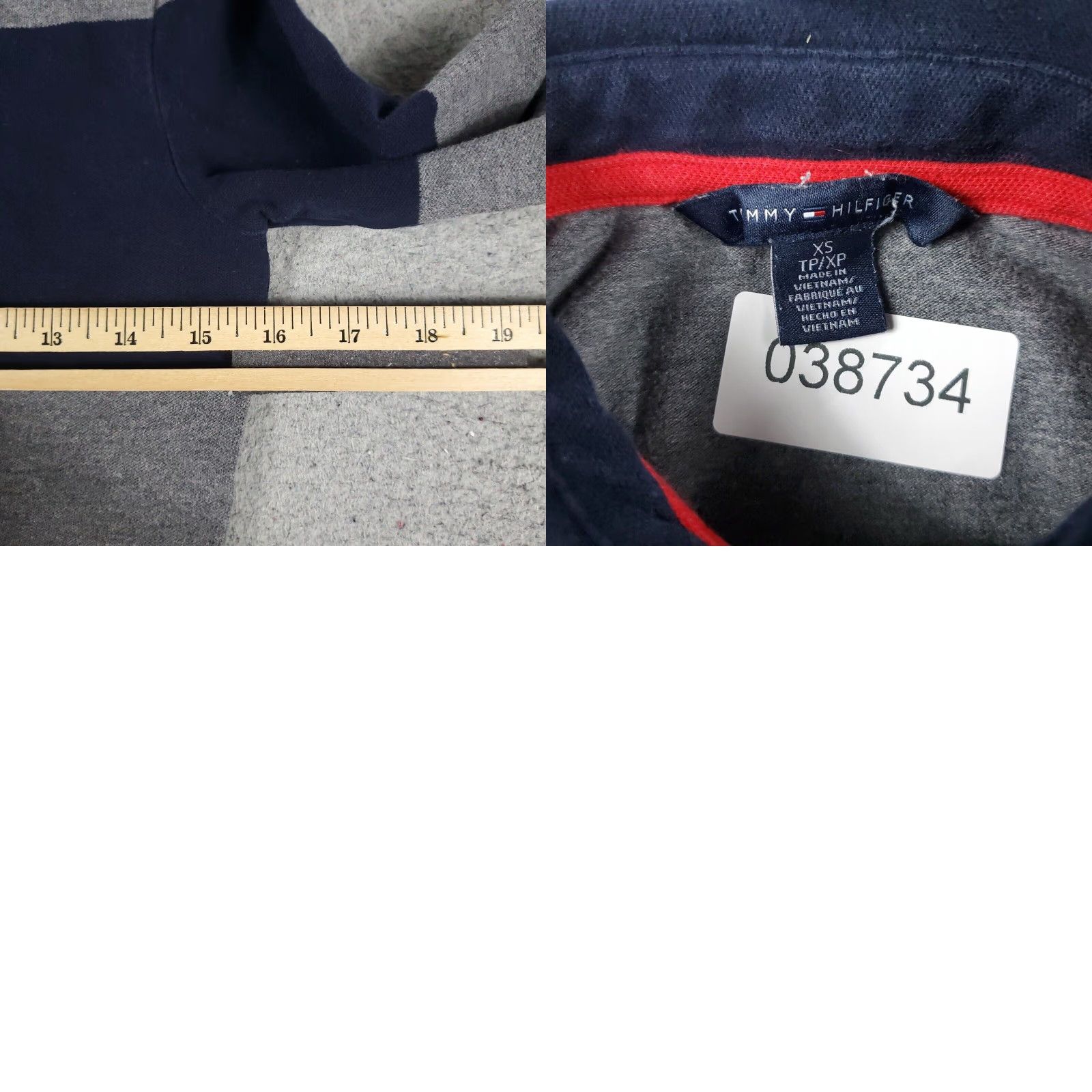 Tommy Hilfiger Tommy Hilfiger Polo Shirt Womens XS Gray Blue Striped Long Sleeve Casual Cotton Size XS / US 0-2 / IT 36-38 - 8 Thumbnail