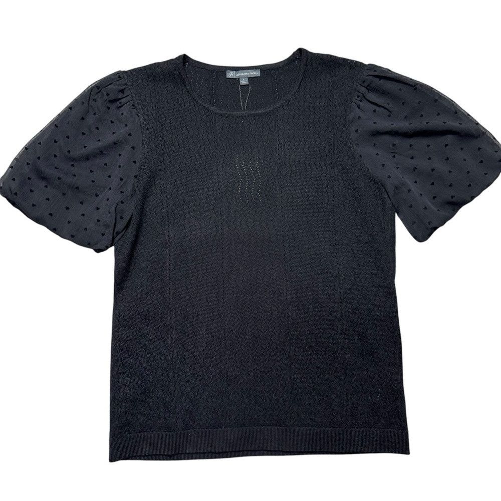 Adrianna Papell NWT New $89 Adrianna Papell Pointelle Knit Short Chiffon Sl Size M / US 6-8 / IT 42-44 - 5 Thumbnail