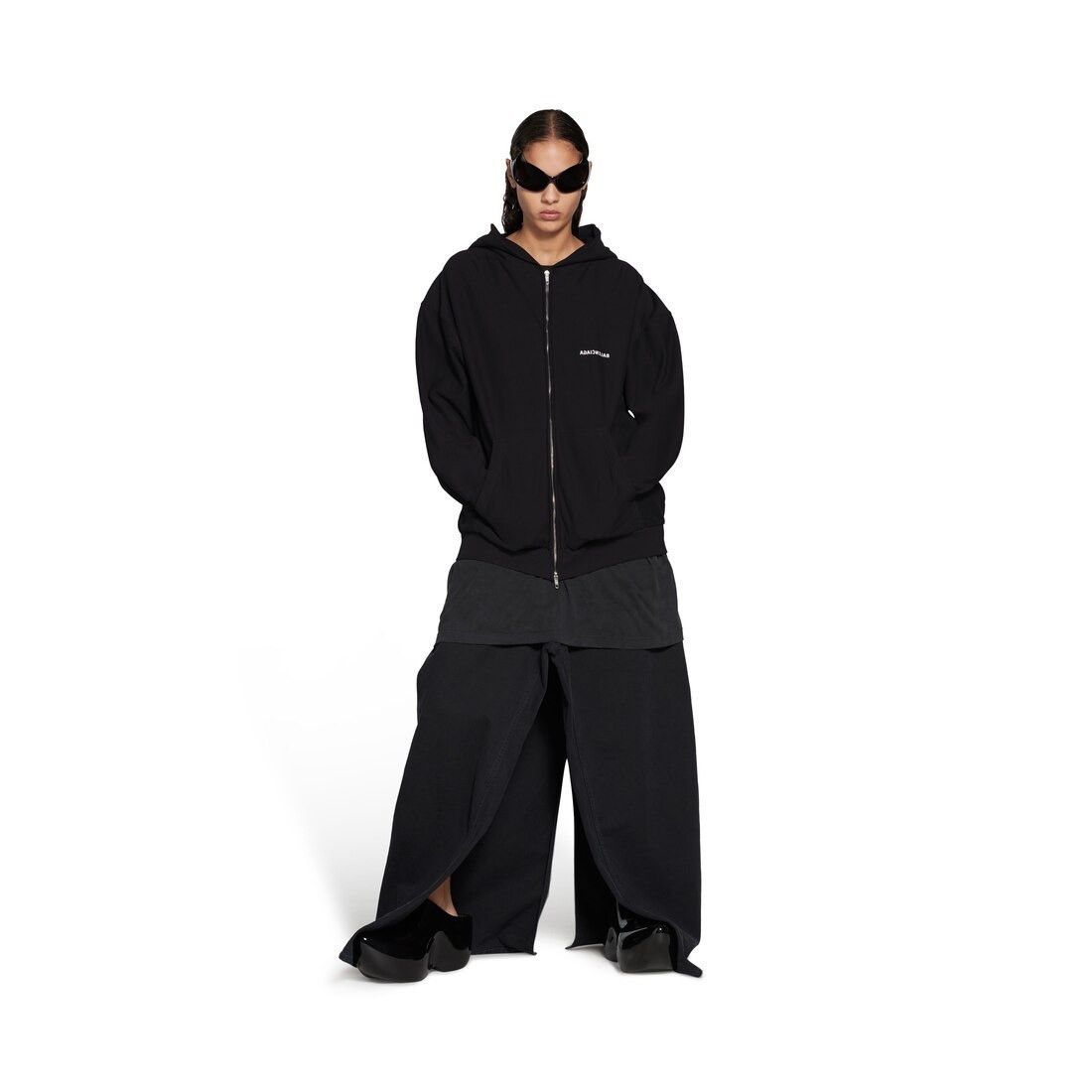 Balenciaga o1w1db10525 Mirror Balenciaga Zip-Up Hoodie Small Fit Black Size L / US 10 / IT 46 - 6 Thumbnail