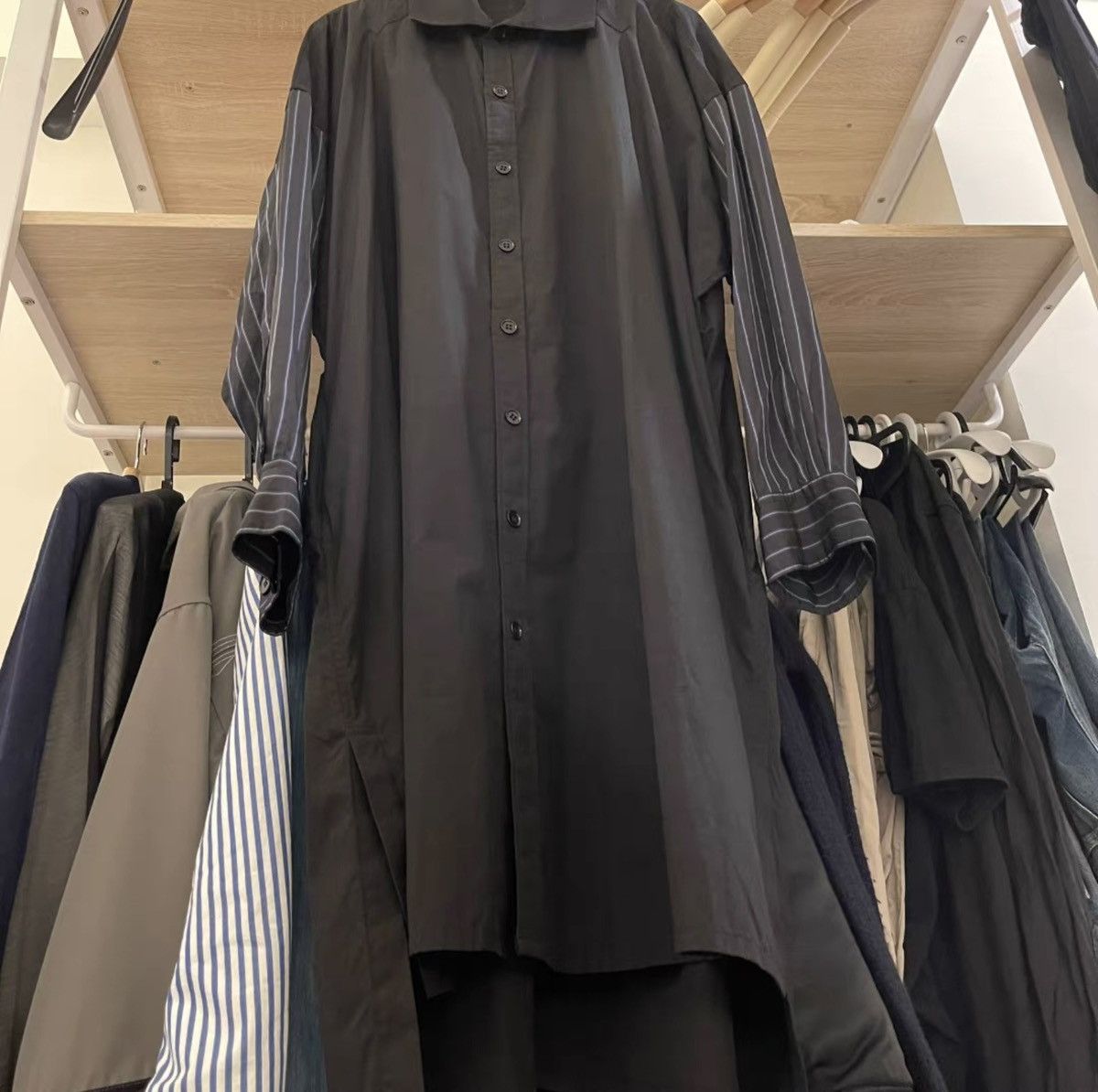 Yohji Yamamoto Yohji Yamamoto 2019 Indigo-Stripe Long-Sleeve Shirt Size US L / EU 52-54 / 3 - 2 Thumbnail