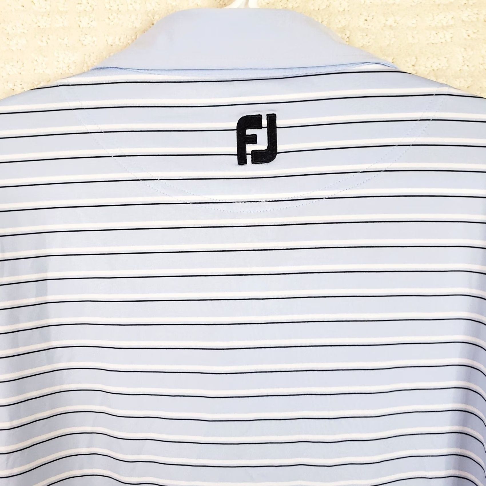 Footjoy FootJoy Athletic Fit Polo Shirt Striped Blue White 2XL Men’s Golf Polo Casual Performance Preppy Logo Clothing Size US XXL / EU 58 / 5 - 7 Thumbnail
