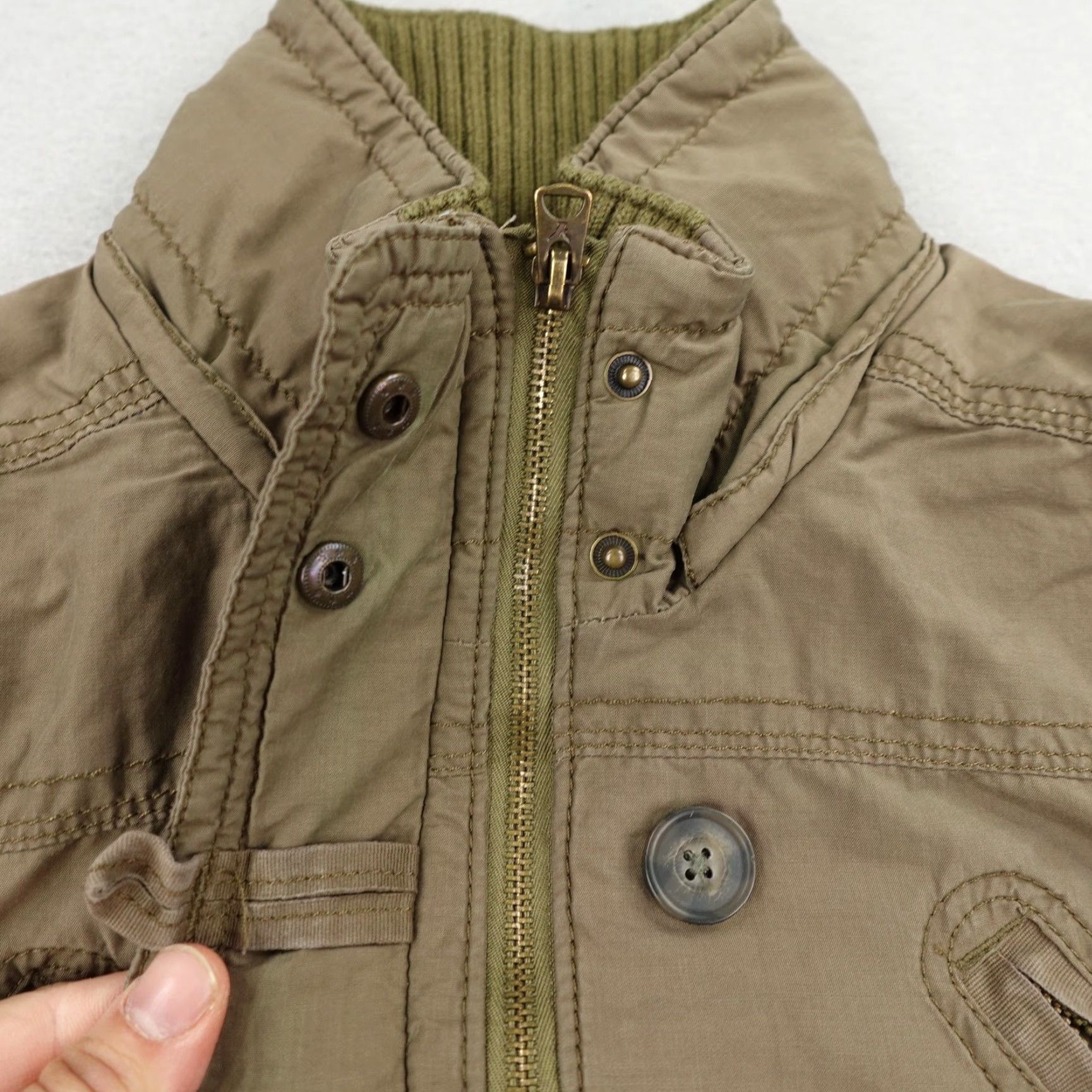 American Eagle Outfitters American Eagle Jacket Womens Medium Tan Quilted Lined Parka Field Coat Size M / US 6-8 / IT 42-44 - 4 Thumbnail
