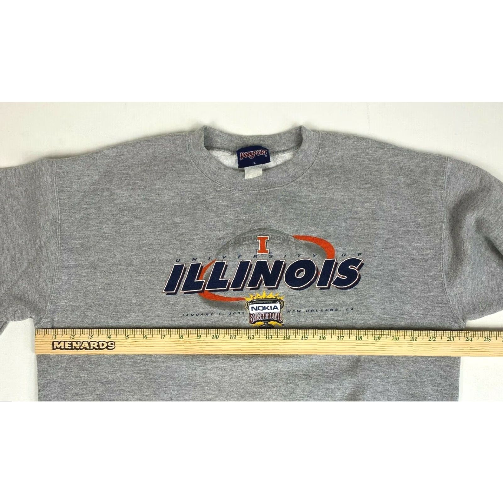 Jansport VINTAGE JanSport University Sweatshirt Crewneck Mens Large Gray University Nokia Sugar Bowl 2002 50/50 Graphic Print Size US L / EU 52-54 / 3 - 7 Thumbnail