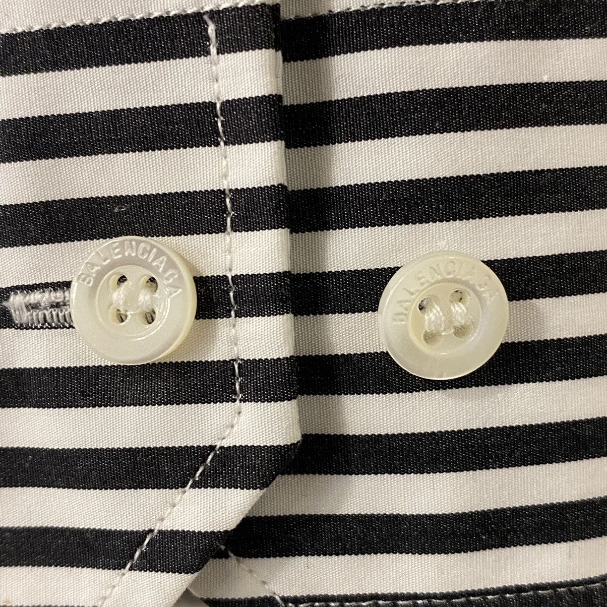 Balenciaga Balenciaga - Logo Striped Poplin Shirt Size XXS / US 00 / IT 34 - 10 Thumbnail