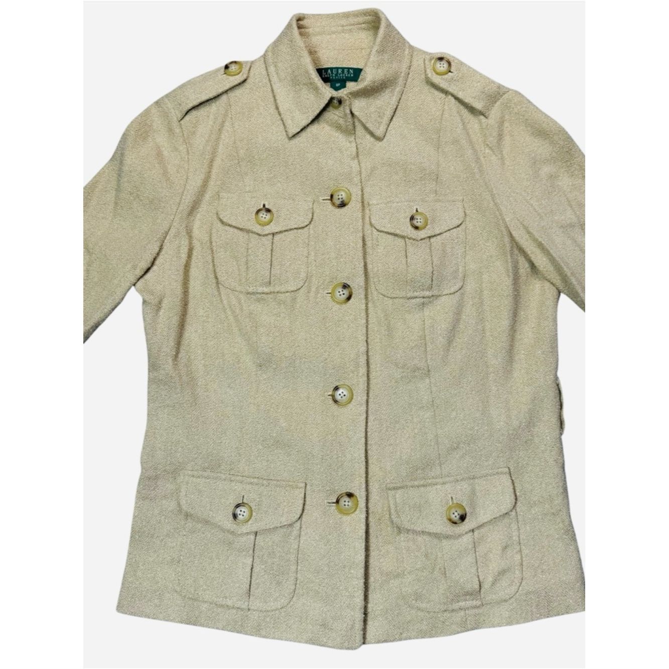 Ralph Lauren NWT New $260 Ralph Lauren Linen Silk Casablanca Tan Gold Ja Size M / US 6-8 / IT 42-44 - 9 Thumbnail