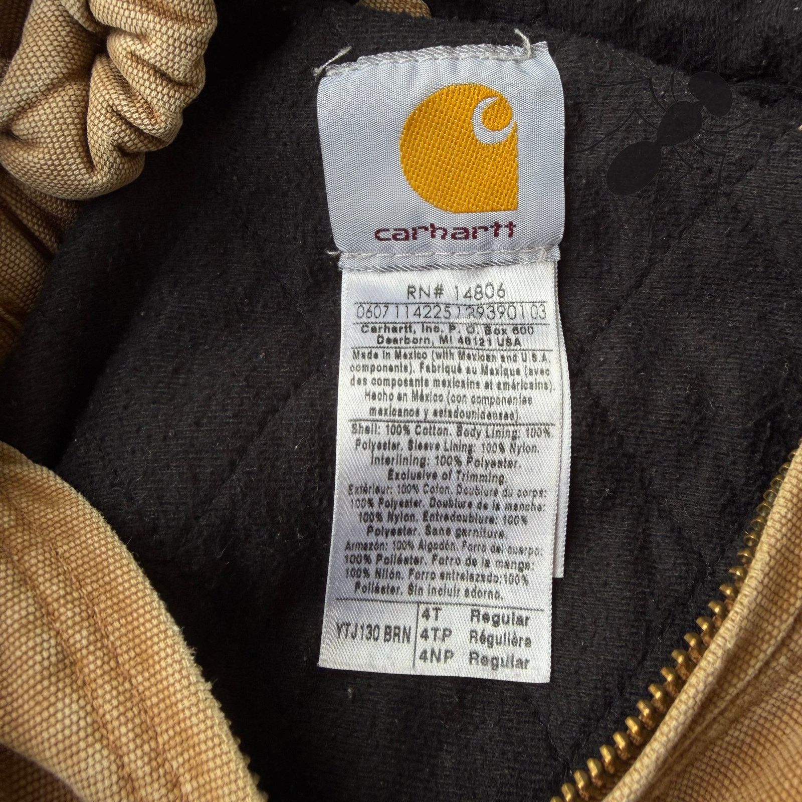 Carhartt × Vintage Carhartt YOUTH YJ130 brown hooded work wear jacket Size US XXS / EU 40 - 5 Thumbnail