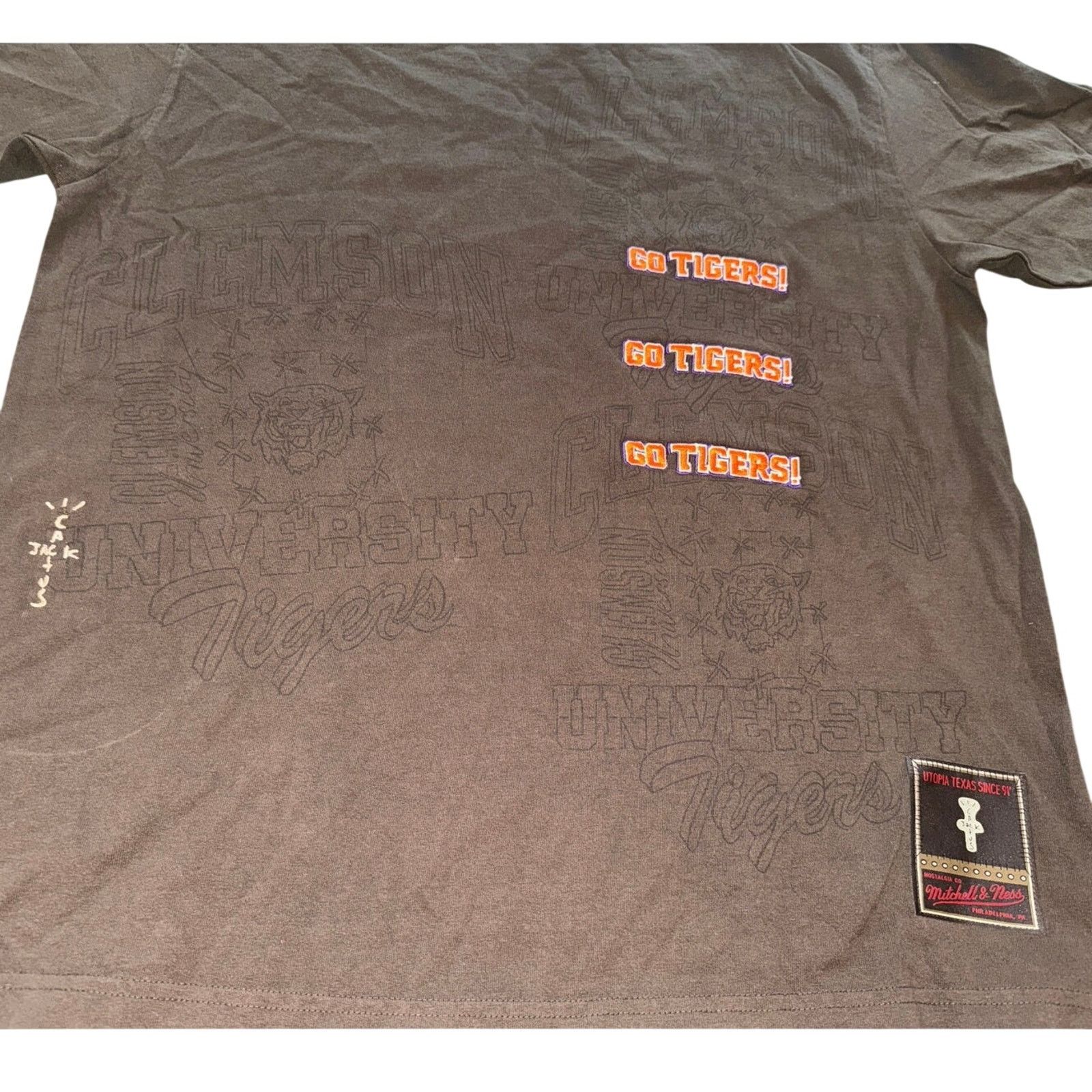 Mitchell & Ness Cactus Jack Travis Scott Mitchell Ness Clemson Uni Tee Sz L Size US L / EU 52-54 / 3 - 5 Thumbnail