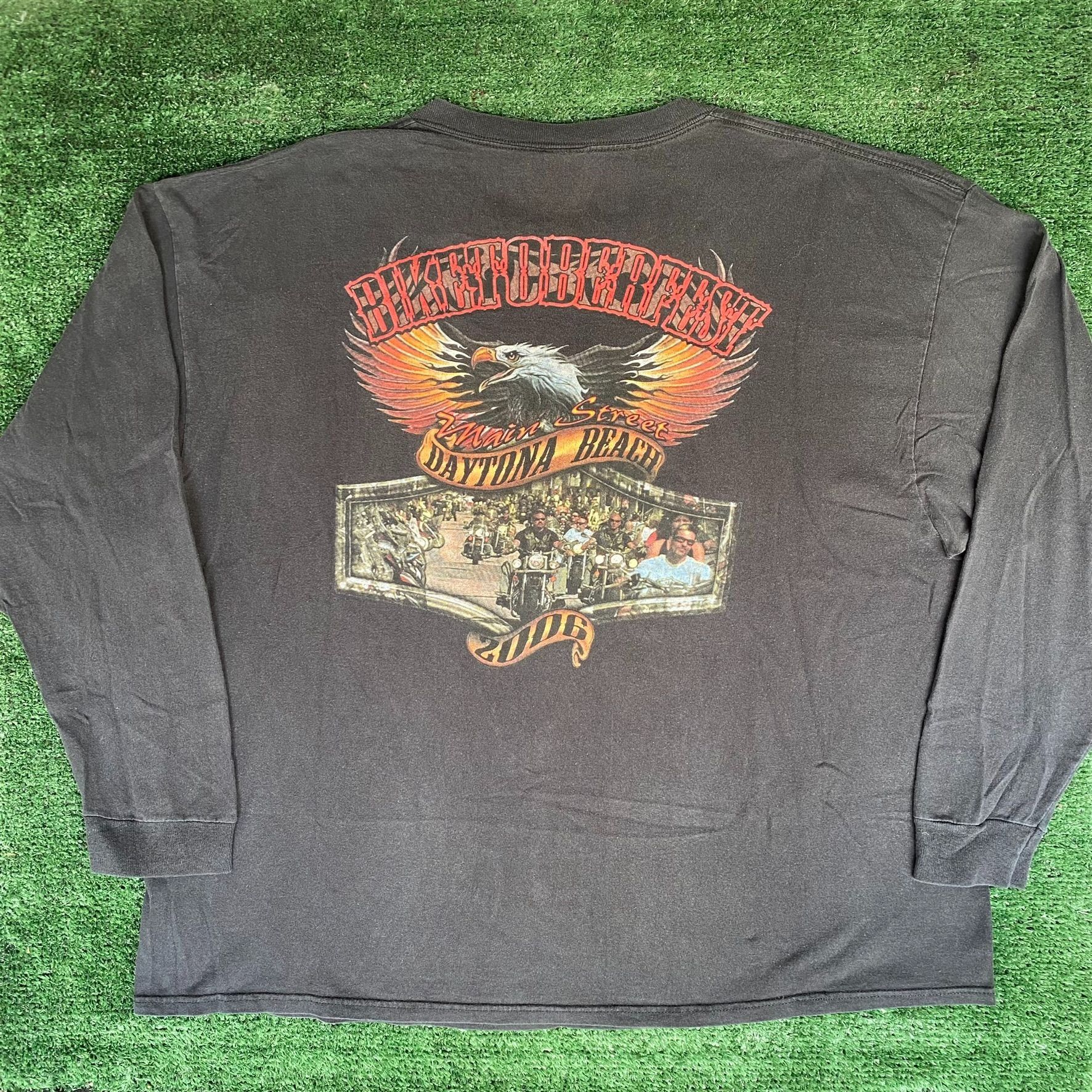 Delta Vintage Daytona Bike Week T-Shirt Black Long Sleeve Y2K Bike Size US XXL / EU 58 / 5 - 1 Thumbnail