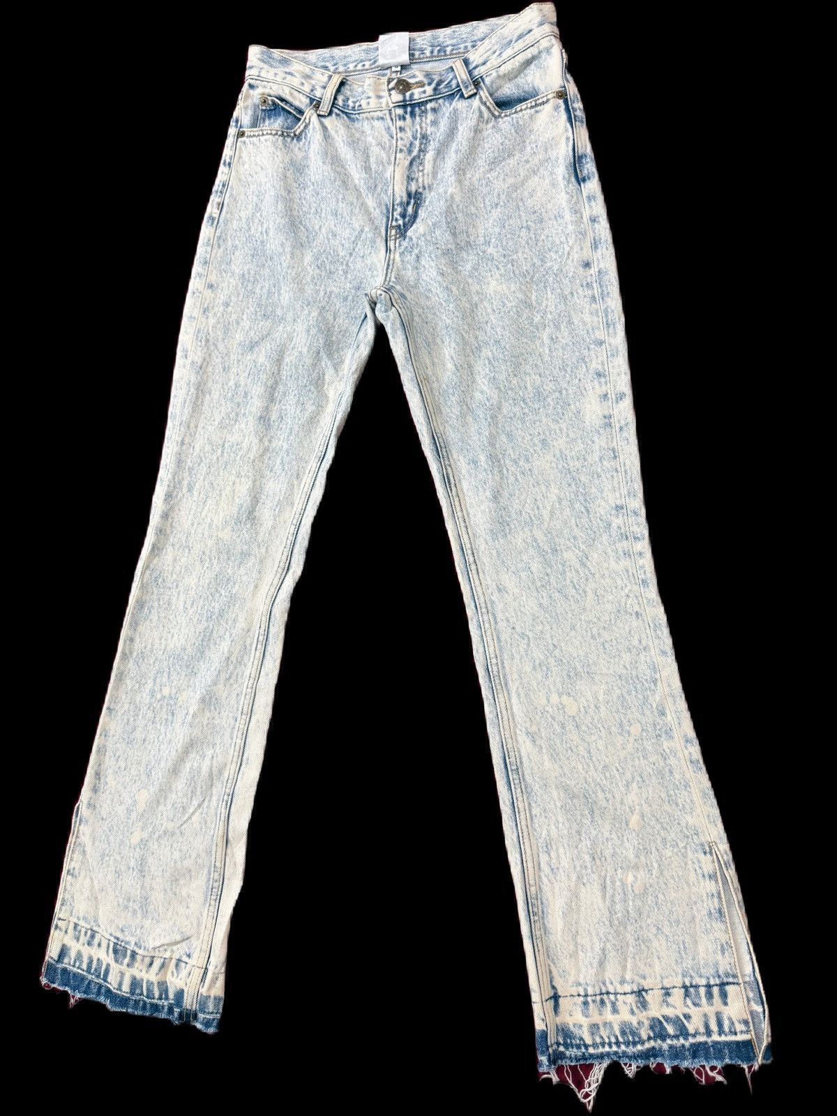 If Six Was Nine Japanese Brand X-Girl Acid Wash Denim Straight Slim Size US 29 - 7 Thumbnail