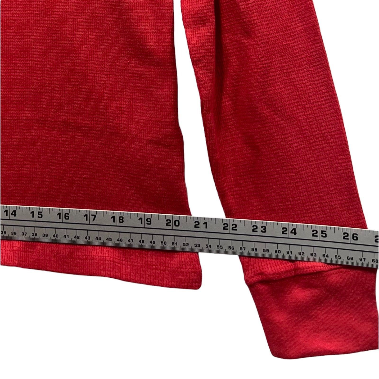 rue21 Rue 21 - Men's Waffle Knit Henley Athletic Top - Red - Large Size US L / EU 52-54 / 3 - 4 Thumbnail