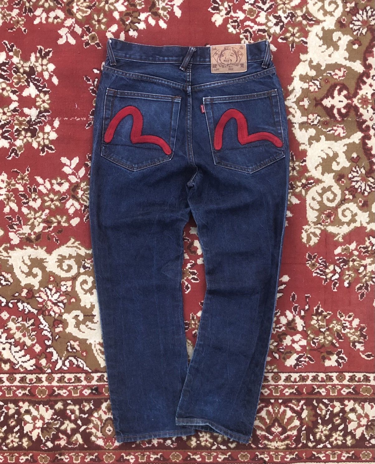 image of Evisu Jeans Vintage Japanese Denim Pants Seagulls Embroidery in Navy, Men's (Size 30)