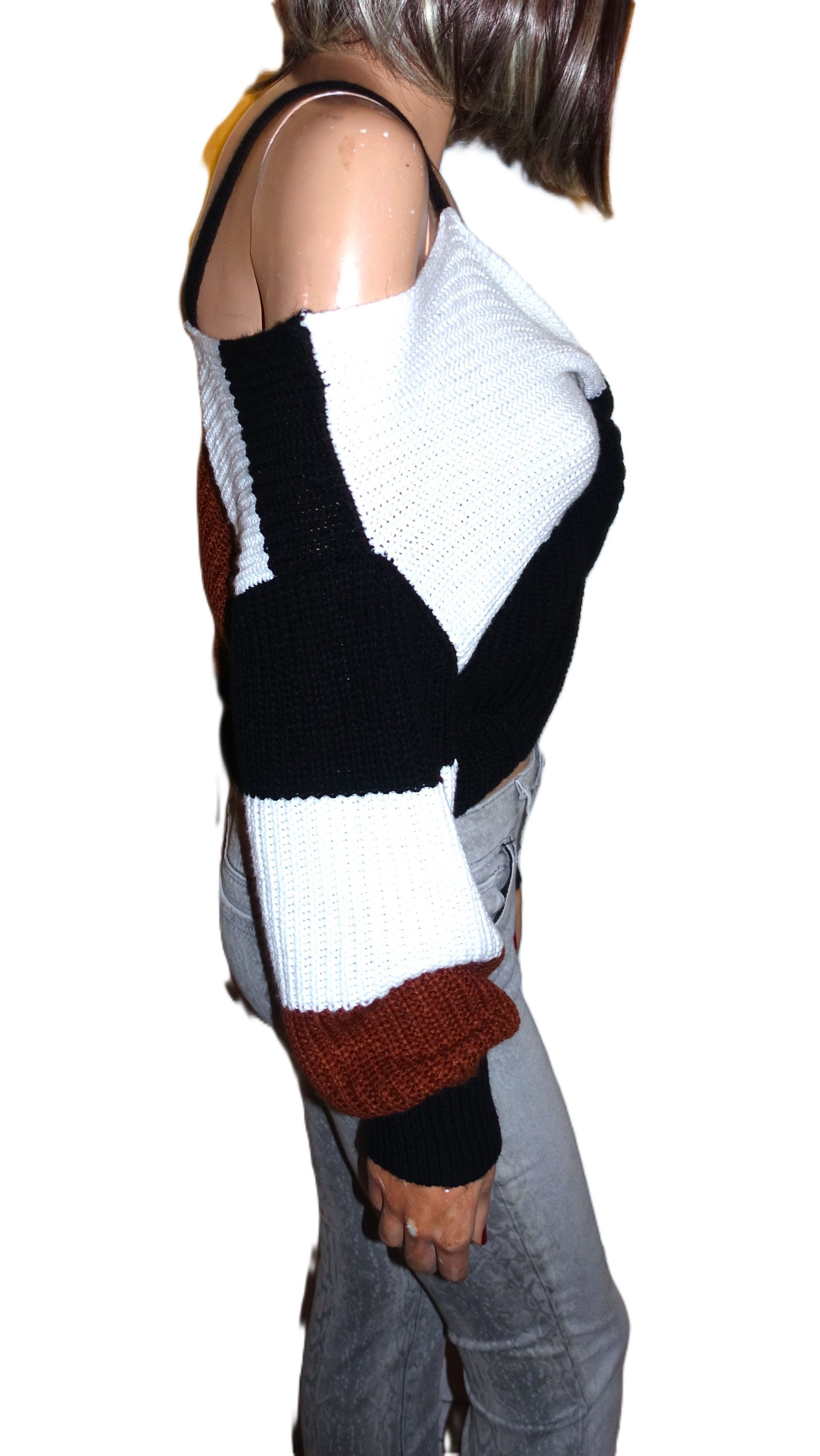 Almost Famous Almost Famous Striped Cold Shoulder Sweater M Size M / US 6-8 / IT 42-44 - 6 Thumbnail