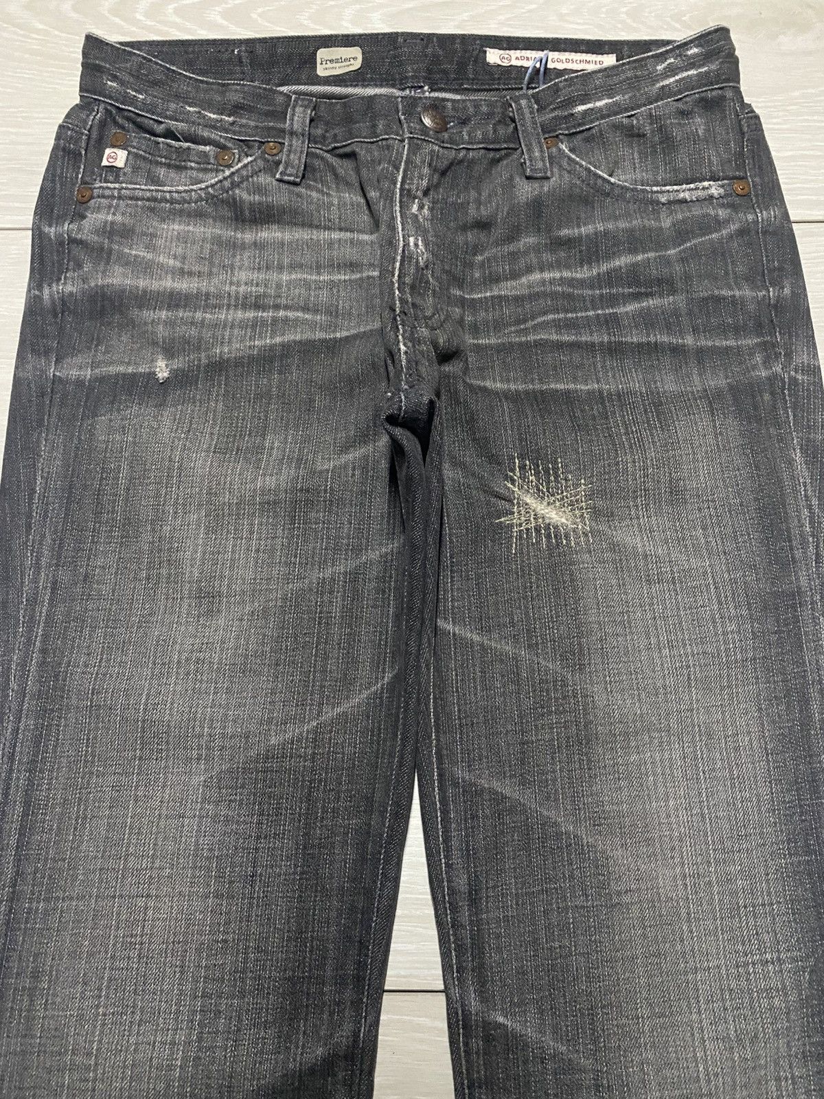 AG Adriano Goldschmied Vintage Adriano Ag Skinny Straight Jeans Size US 30 / EU 46 - 4 Thumbnail