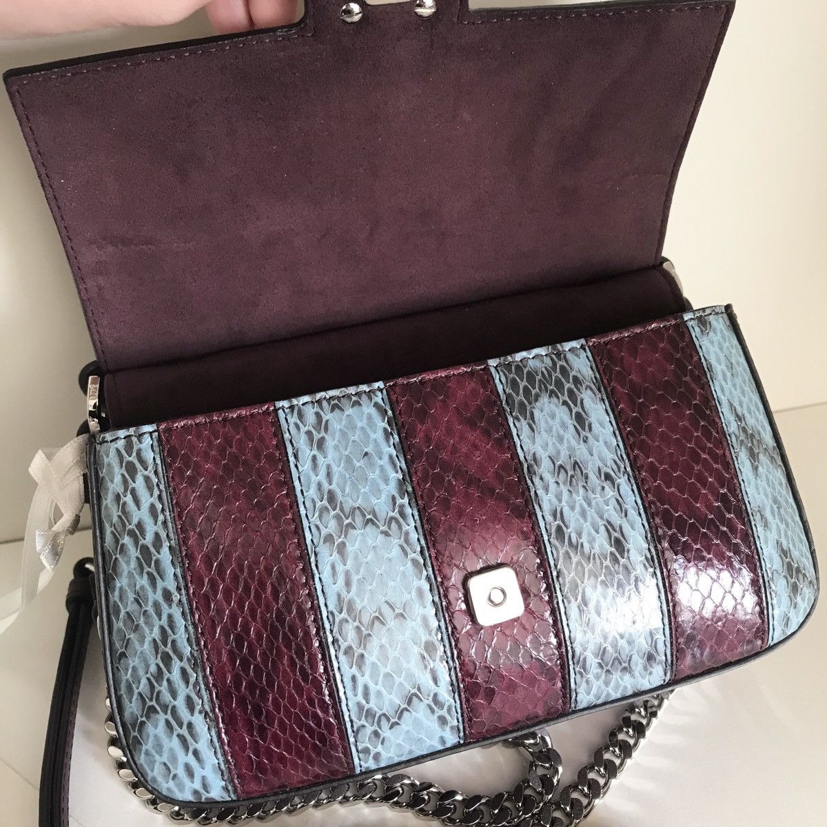 Fendi Fendi Python burgundy double baguette crossbody Size ONE SIZE - 5 Thumbnail