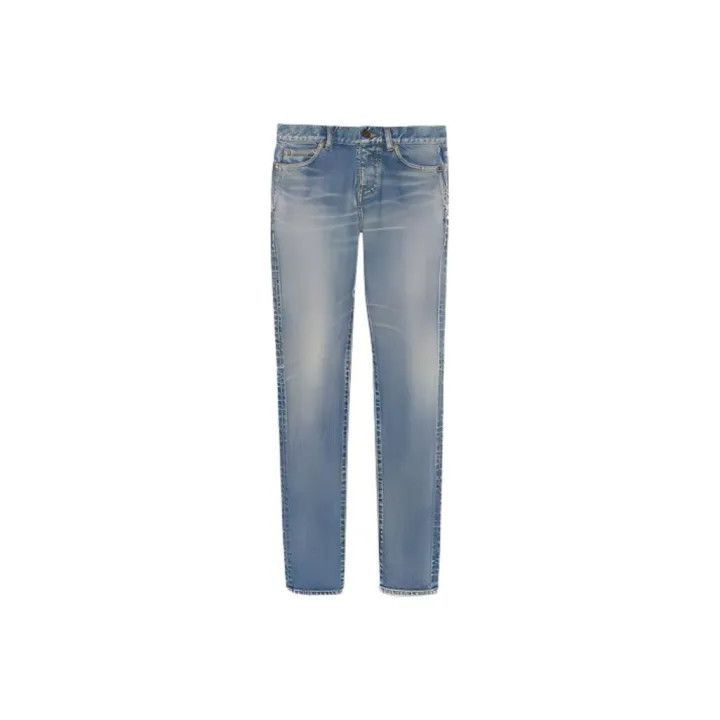 Saint Laurent Paris Saint Laurent Blue Low Waist Denim Pants -2507 Size 25" / US 0 / IT 36 - 7 Thumbnail