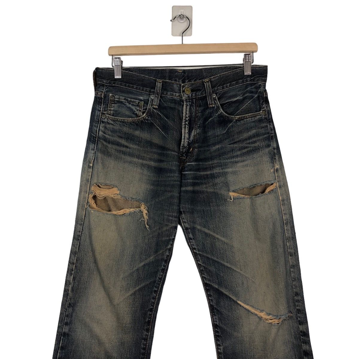 Hysteric Glamour 🔥Crack Evo Distressed Denim Jeans Biker Punk Style Size US 32 / EU 48 - 4 Thumbnail