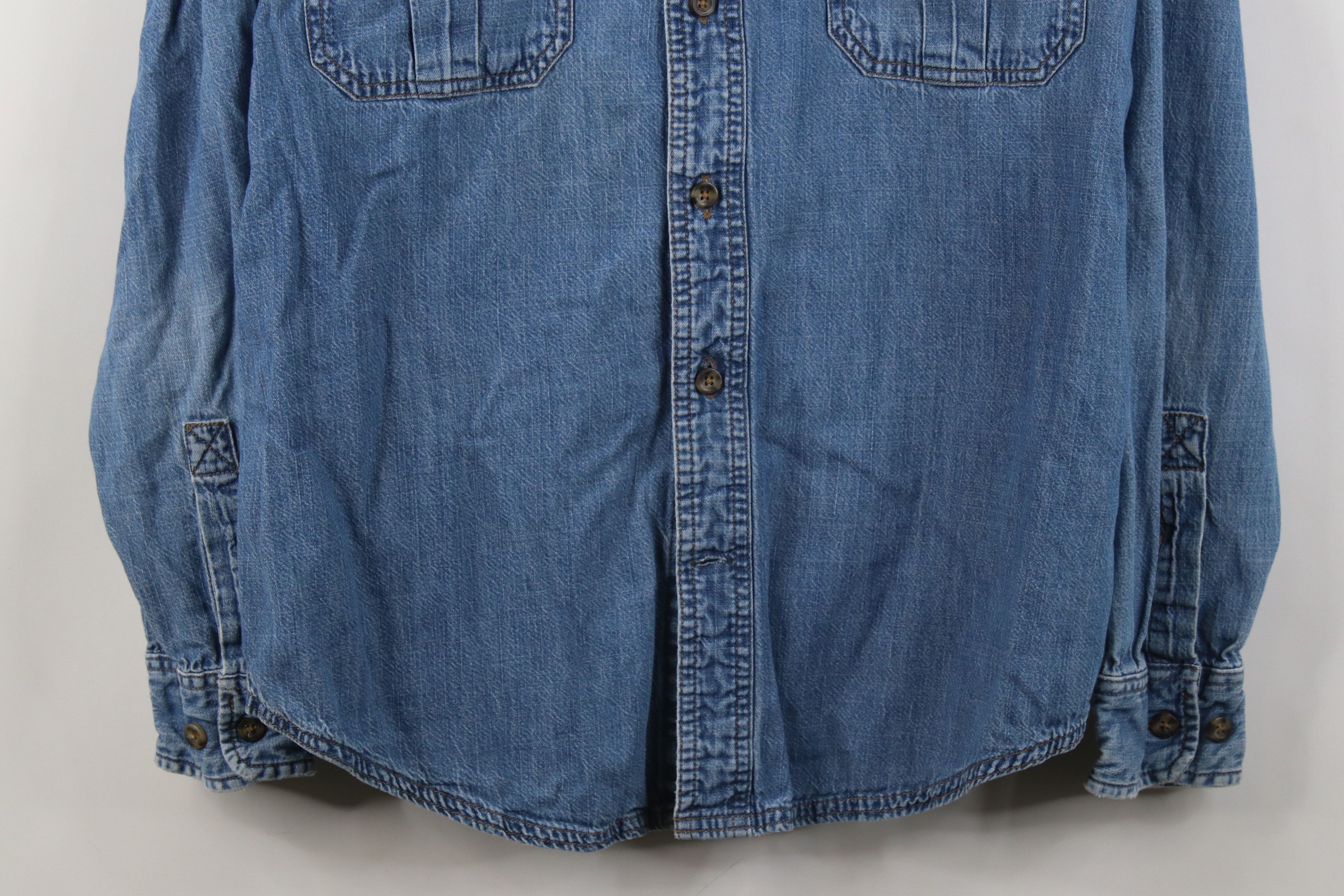 Vintage Vintage 90s Streetwear Collared Denim Jean Button Shirt Size US S / EU 44-46 / 1 - 3 Thumbnail