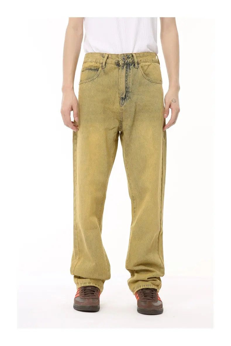 Japanese Brand × Jean Yellow Wide Leg Denim Jeans Size US 32 / EU 48 - 6 Thumbnail