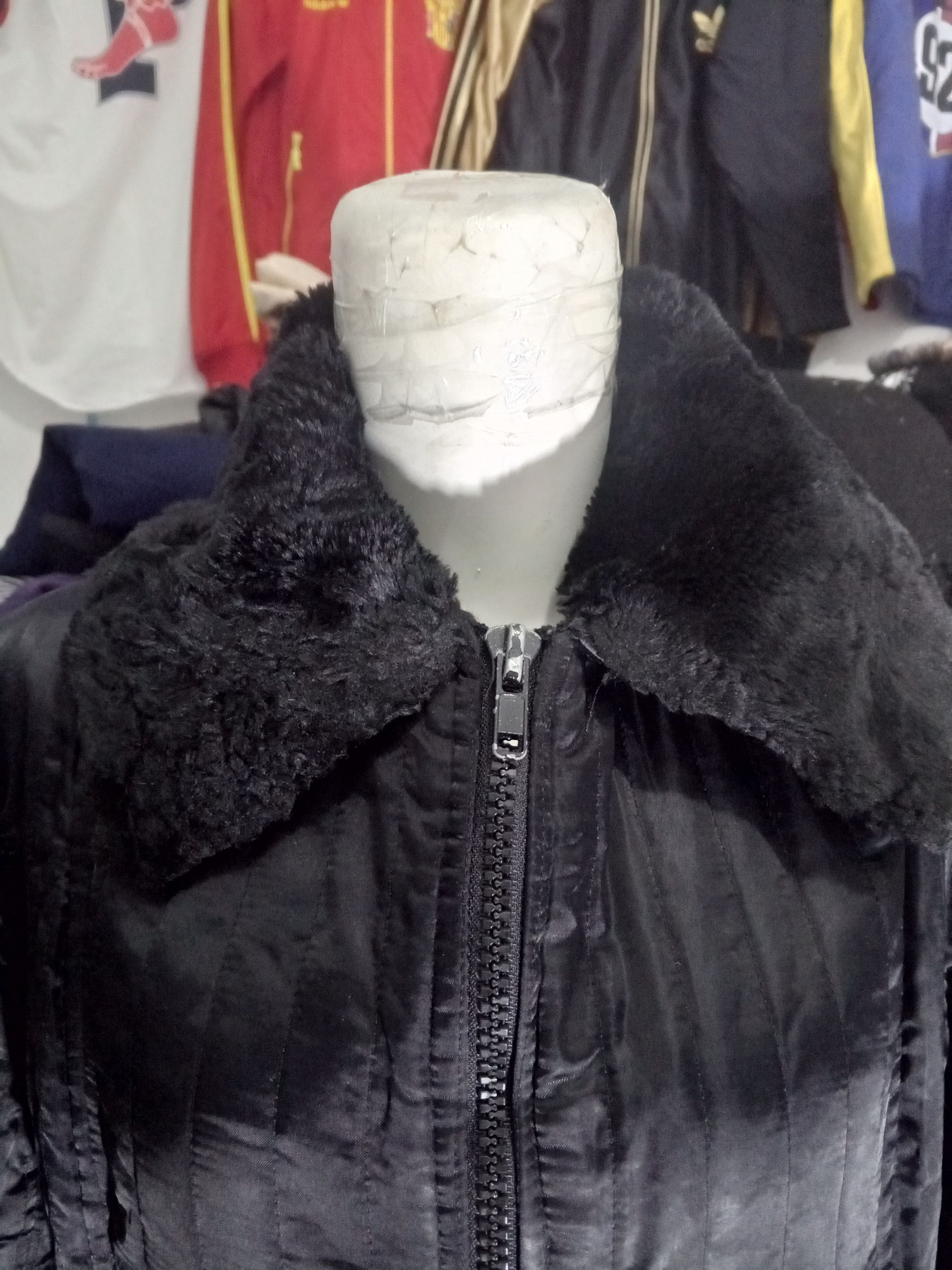 Sandro × Vintage Sandro Jacket Black Winter Fur Collar Jacket Size L / US 10 / IT 46 - 4 Thumbnail