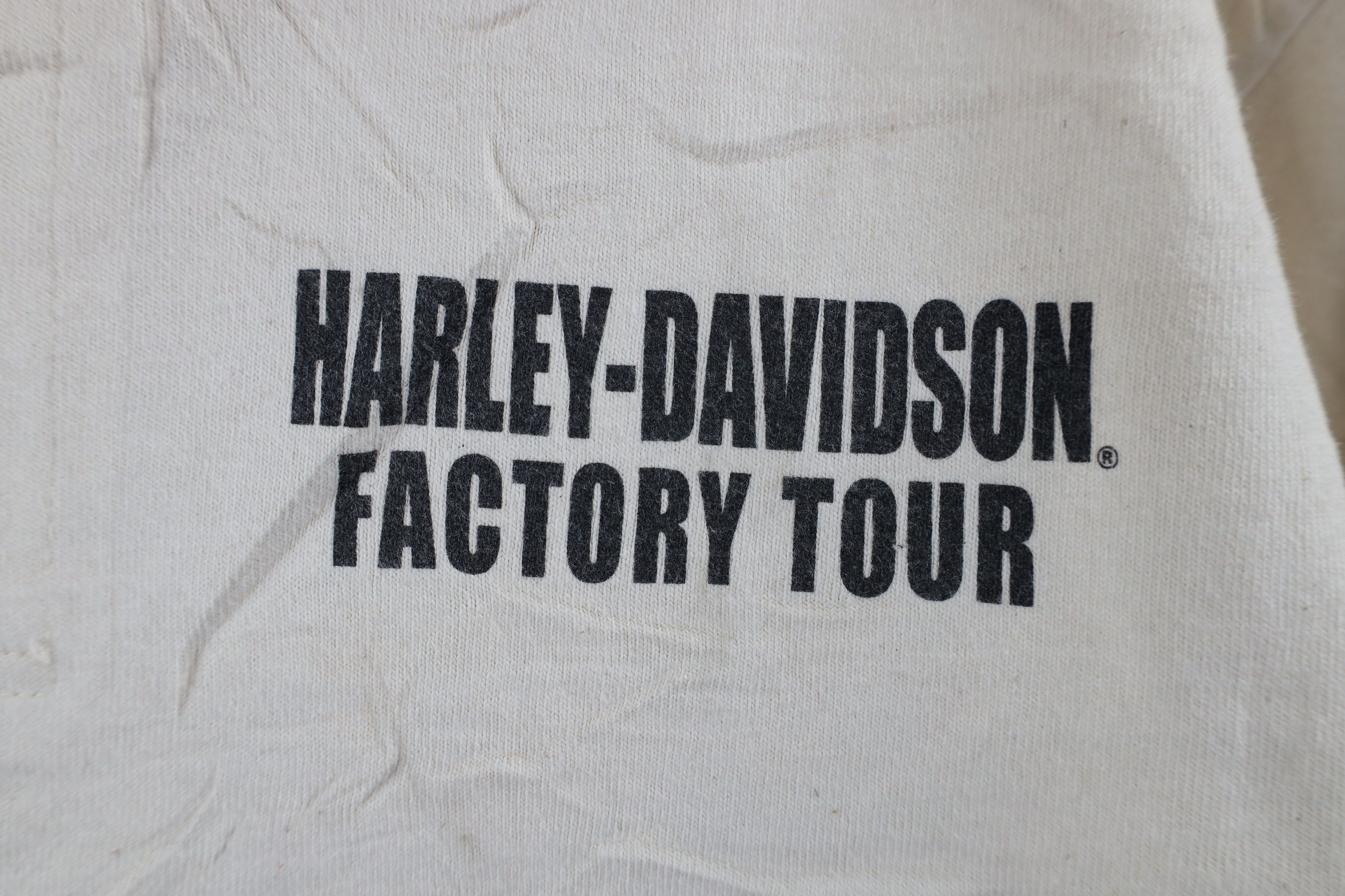 Harley Davidson Vintage Y2K 2004 Harley Davidson Tour Ribbed Knit T-Shirt Size US M / EU 48-50 / 2 - 4 Thumbnail