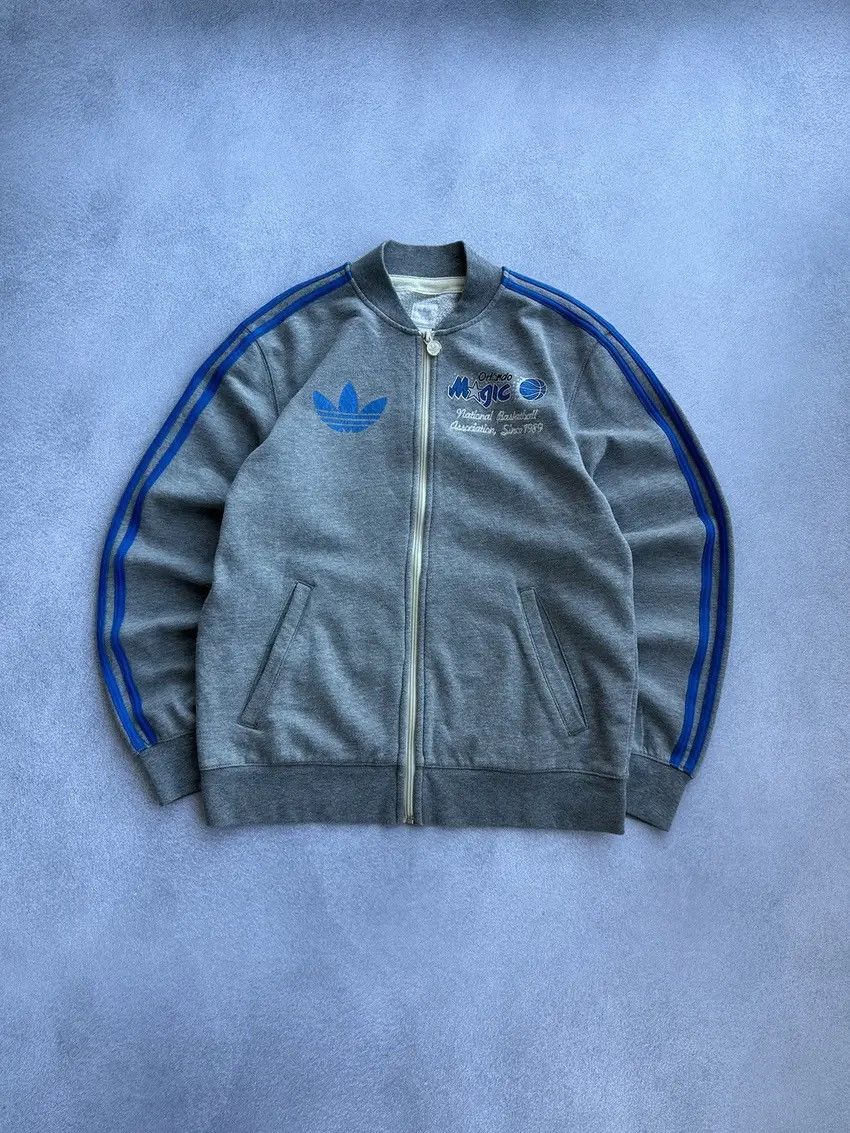Adidas × NBA × Vintage Vintage Adidas Orlando Magic NBA Grey Track Jacket Size US S / EU 44-46 / 1 - 1 Thumbnail