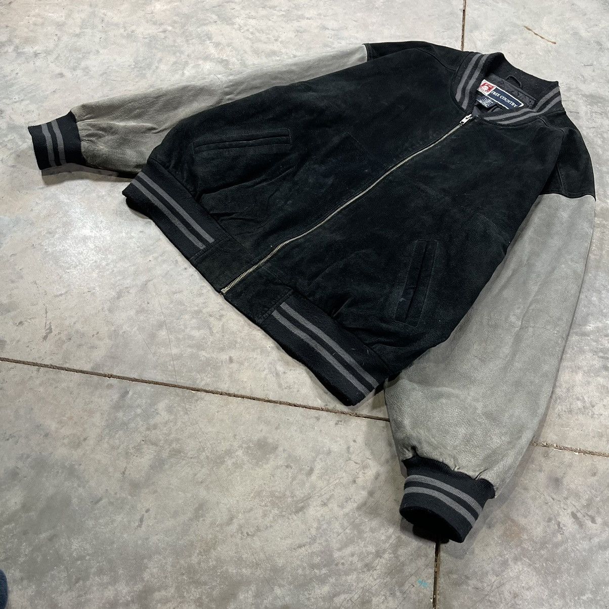 Free Country Vintage Leather Varsity Jacket Suede Two Tone Bomber Blank Size US XL / EU 56 / 4 - 2 Thumbnail