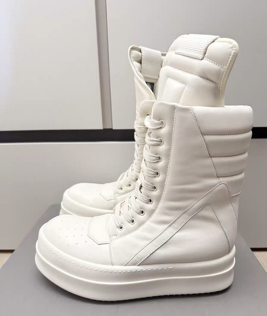 Rick Owens Rick Owens Triple White Geobasket High-Top Sneakers Size US 8.5 / EU 41-42 - 5 Thumbnail