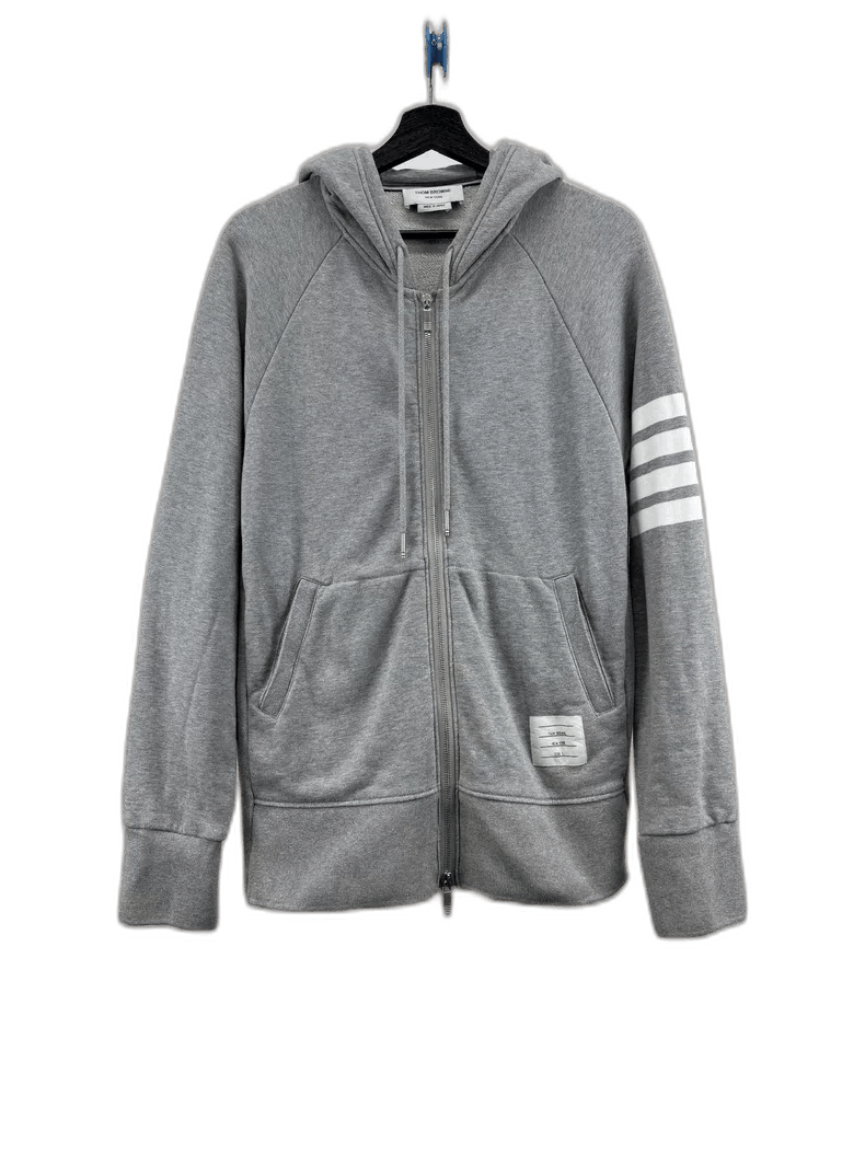Thom Browne Thom Browne Gray Zip Up Hoodie Size US S / EU 44-46 / 1 - 1 Thumbnail