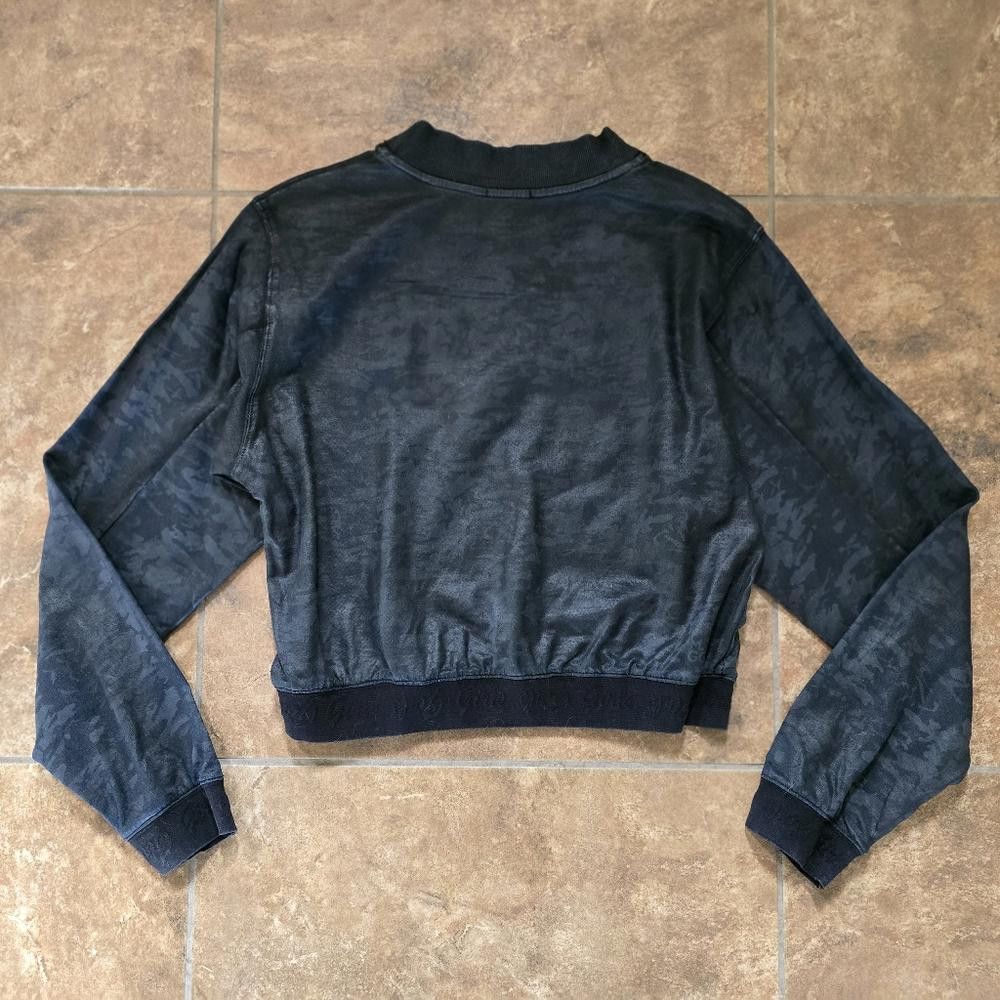 Designer Black Navy Camouflage MG Crop Sweater Size M / US 6-8 / IT 42-44 - 2 Thumbnail
