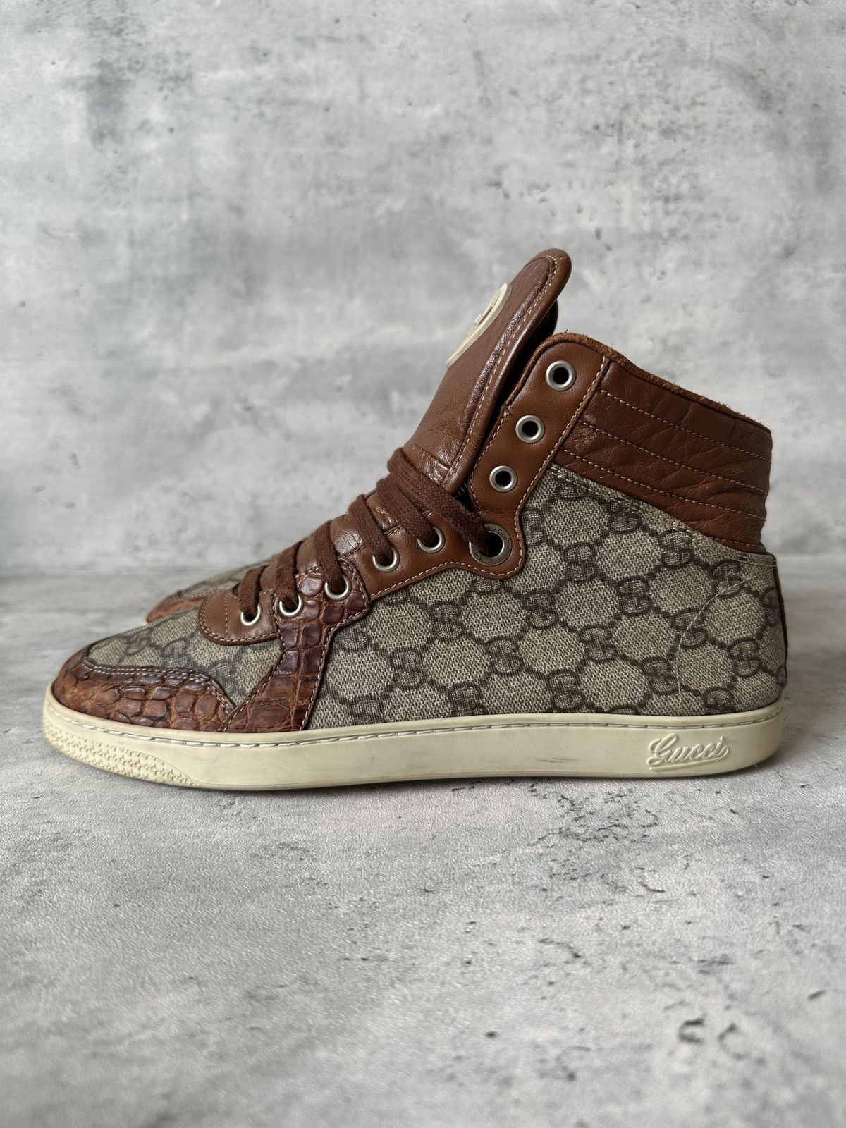 Gucci CROC LEATHER IMPRIME HIGH TOP Size US 7.5 / EU 40-41 - 15 Thumbnail
