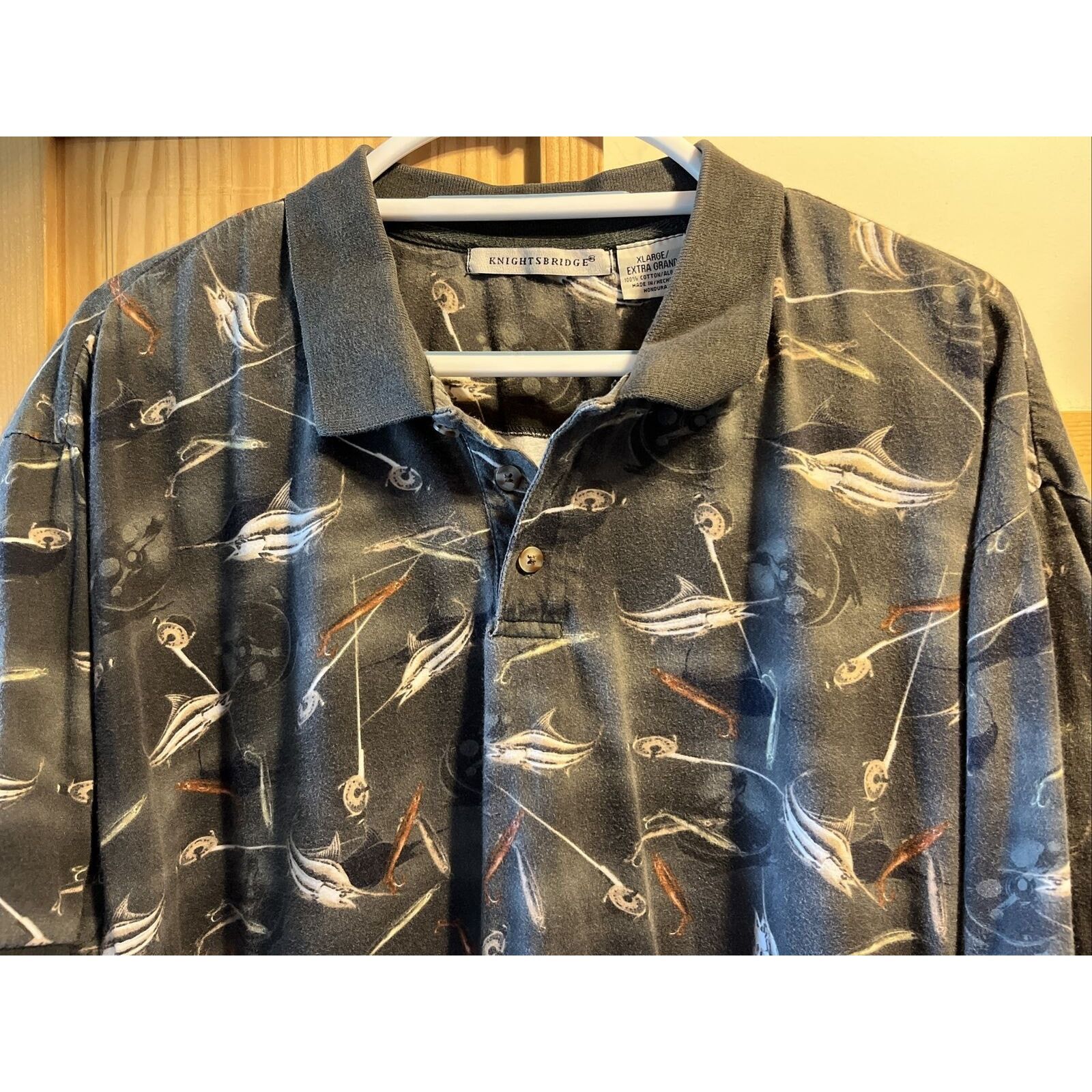 Other Knightsbridge Shirt Men Polo Gray Shirt XL Fishing Swordfish Size US XL / EU 56 / 4 - 3 Thumbnail
