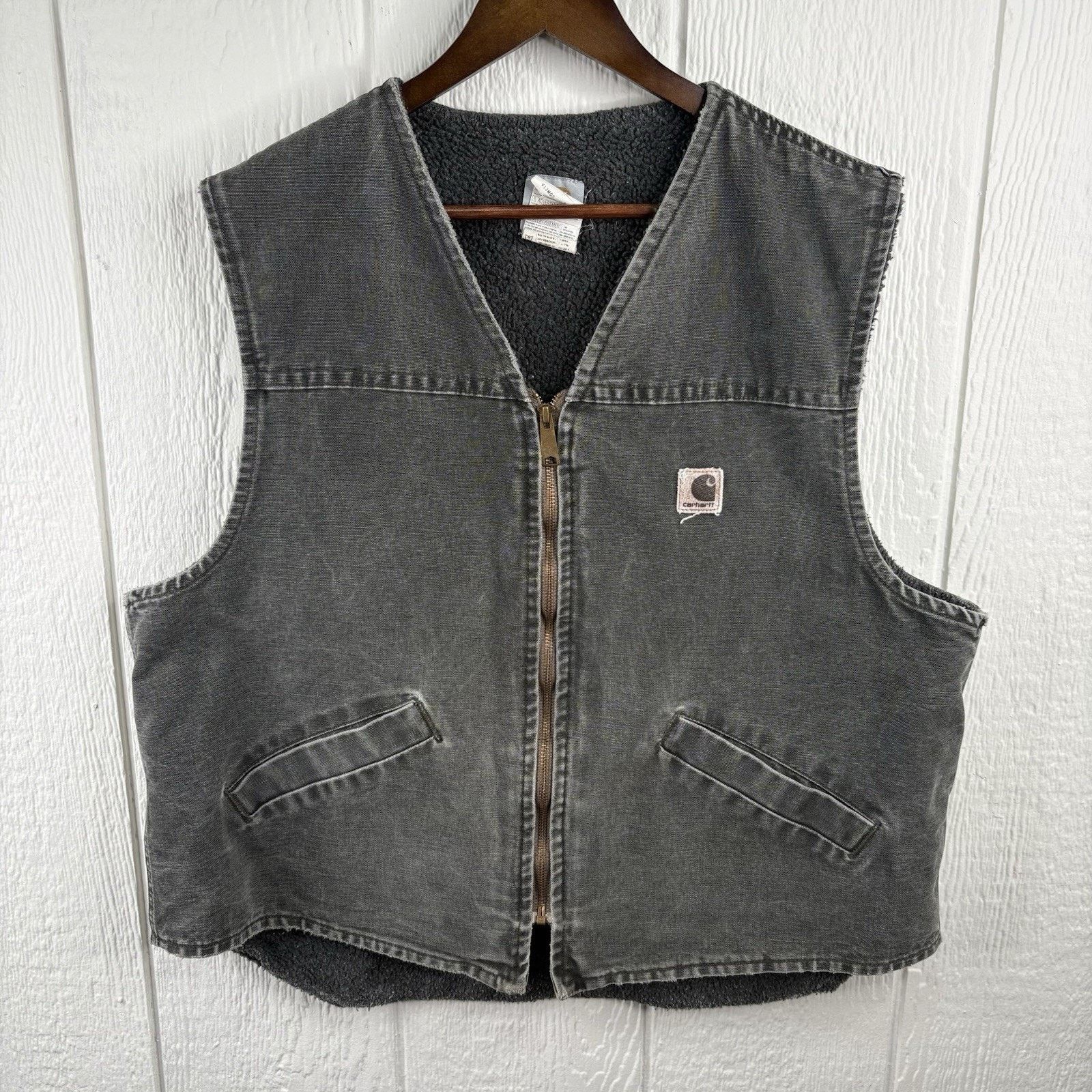 Vintage Carhartt MOS Vest Sherpa Lined Duck Canvas X-Large