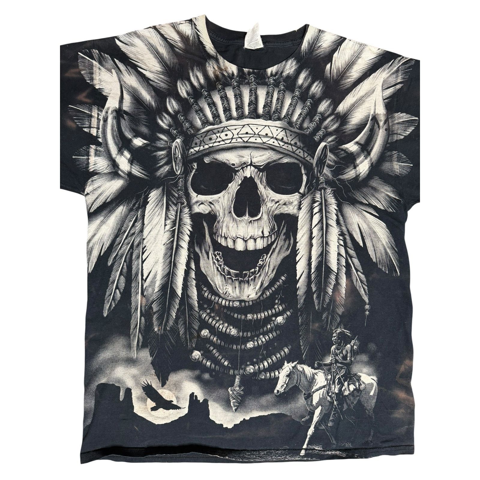 Fruit Of The Loom × Vintage Vintage Native American Skull Chief AOP T-Shirt Size US L / EU 52-54 / 3 - 3 Thumbnail
