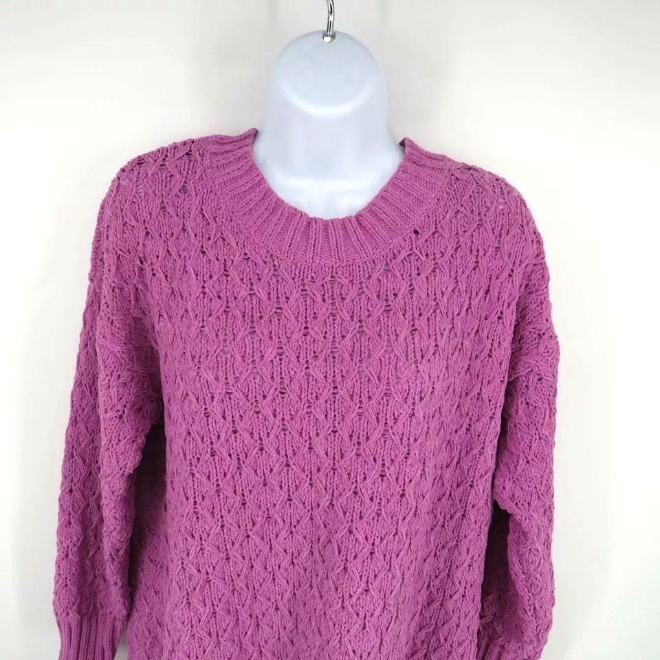 Other Seven7 Women's Textured Chenille Sweater Lilac Small NWT $69 Size S / US 4 / IT 40 - 3 Thumbnail