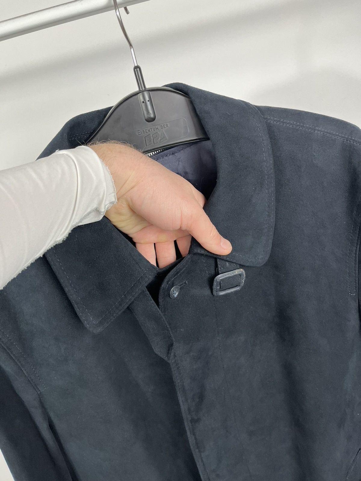 Other Lodenfrey Suede Trench Coat Long Belted Wool Lined Mens Size US XL / EU 56 / 4 - 4 Thumbnail