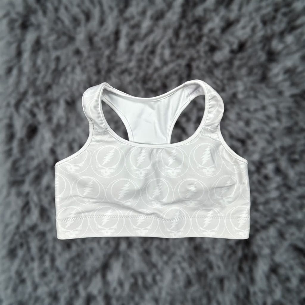 Vintage Section 119 Grateful Dead Ice Gray and White Stealie Sports Bra M Womens NWOT Medium Size ONE SIZE - 1 Thumbnail