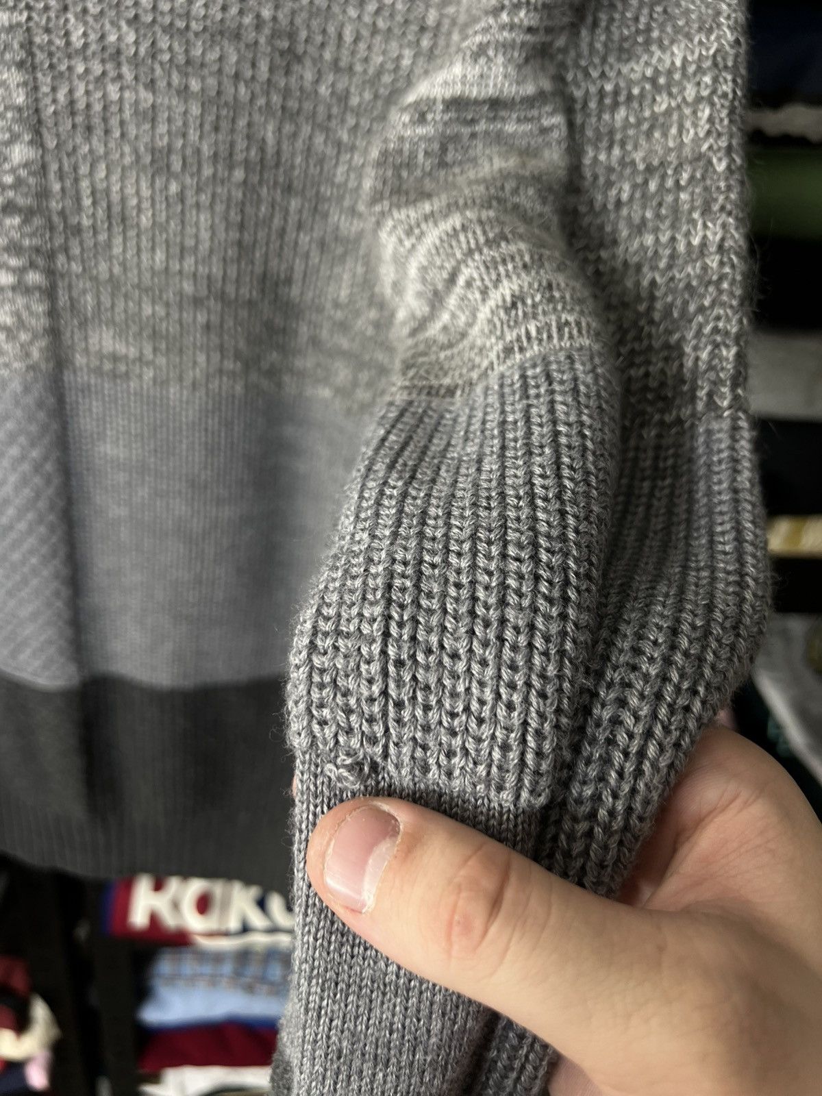 Diesel Diesel Knit Sweater Patchwork Grey Black Wool Mohair Size L Size US L / EU 52-54 / 3 - 11 Thumbnail