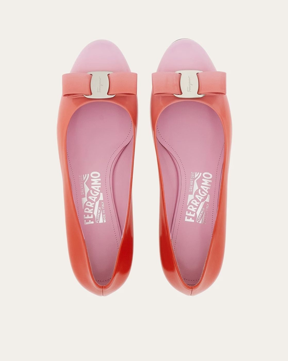 Salvatore Ferragamo o1s1rm0724 Vara Bow Pumps in Light Pink/Red Size US 5.5 / IT 35.5 - 3 Thumbnail