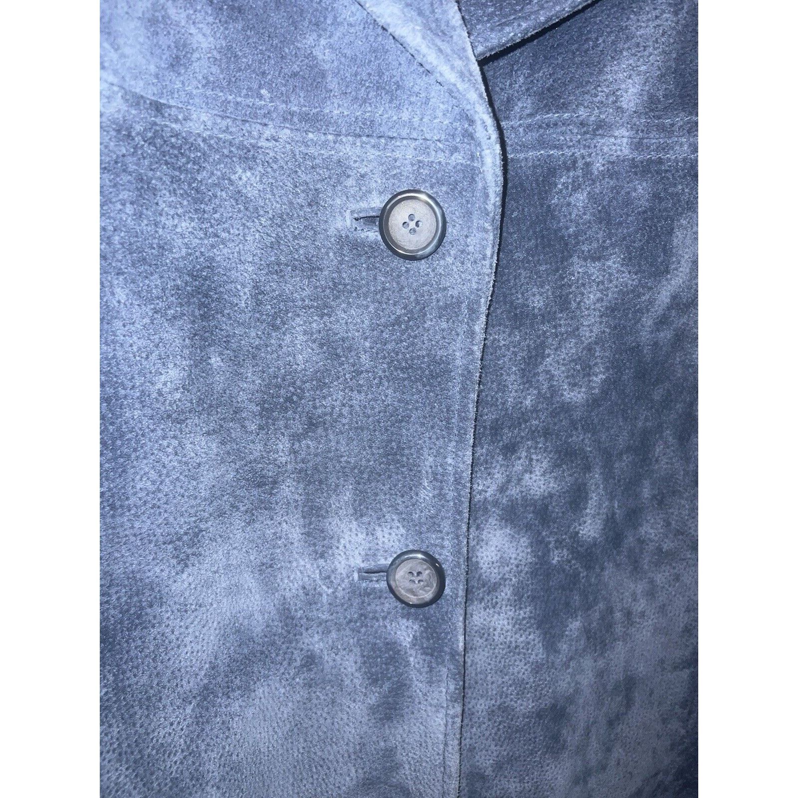 & Other Stories ISZ Genuine Leather Suede Coat Parka Jacket Women's XL Blue Size XL / US 12-14 / IT 48-50 - 3 Thumbnail
