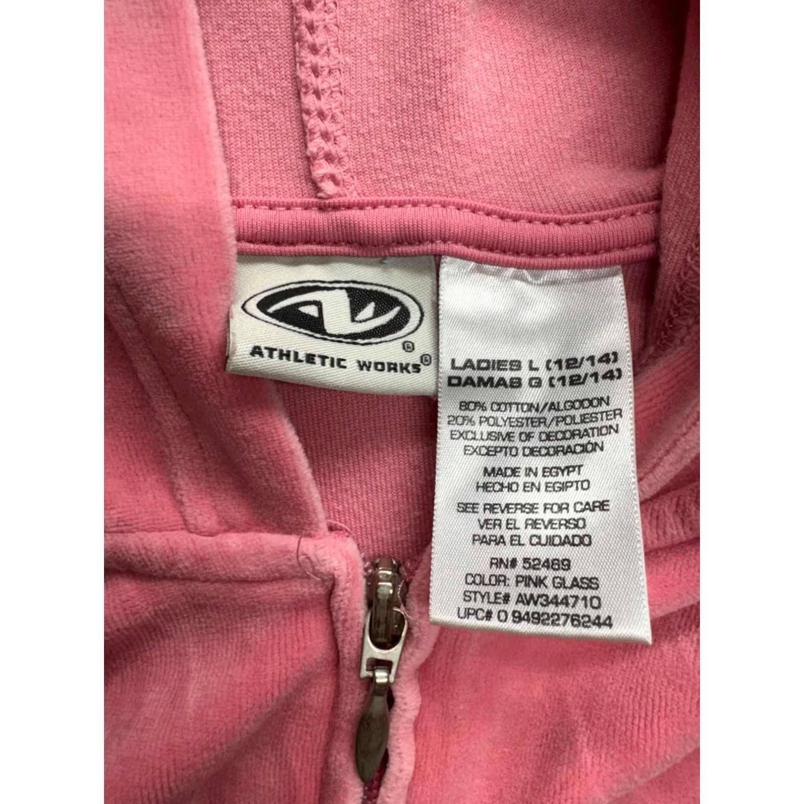 Athletic Works Athletic Works Pink Velour Hoodie & Wide-Leg Pants Set L Unisex Adults Size L / US 10 / IT 46 - 5 Thumbnail