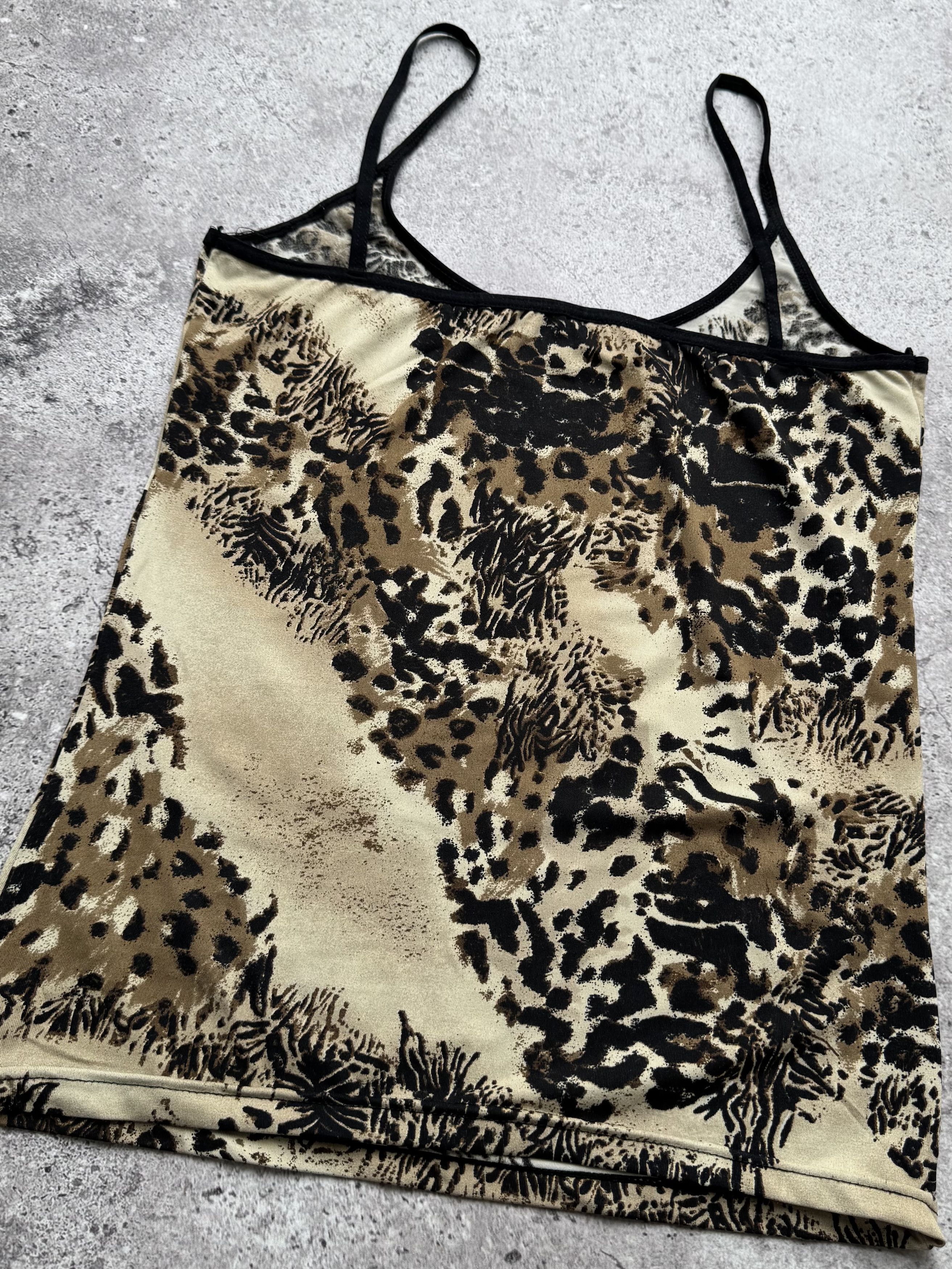 Vintage Y2K Print Cami Top Leopard Print Y2K Clubwear Tank (E8) Size XS / US 0-2 / IT 36-38 - 4 Thumbnail