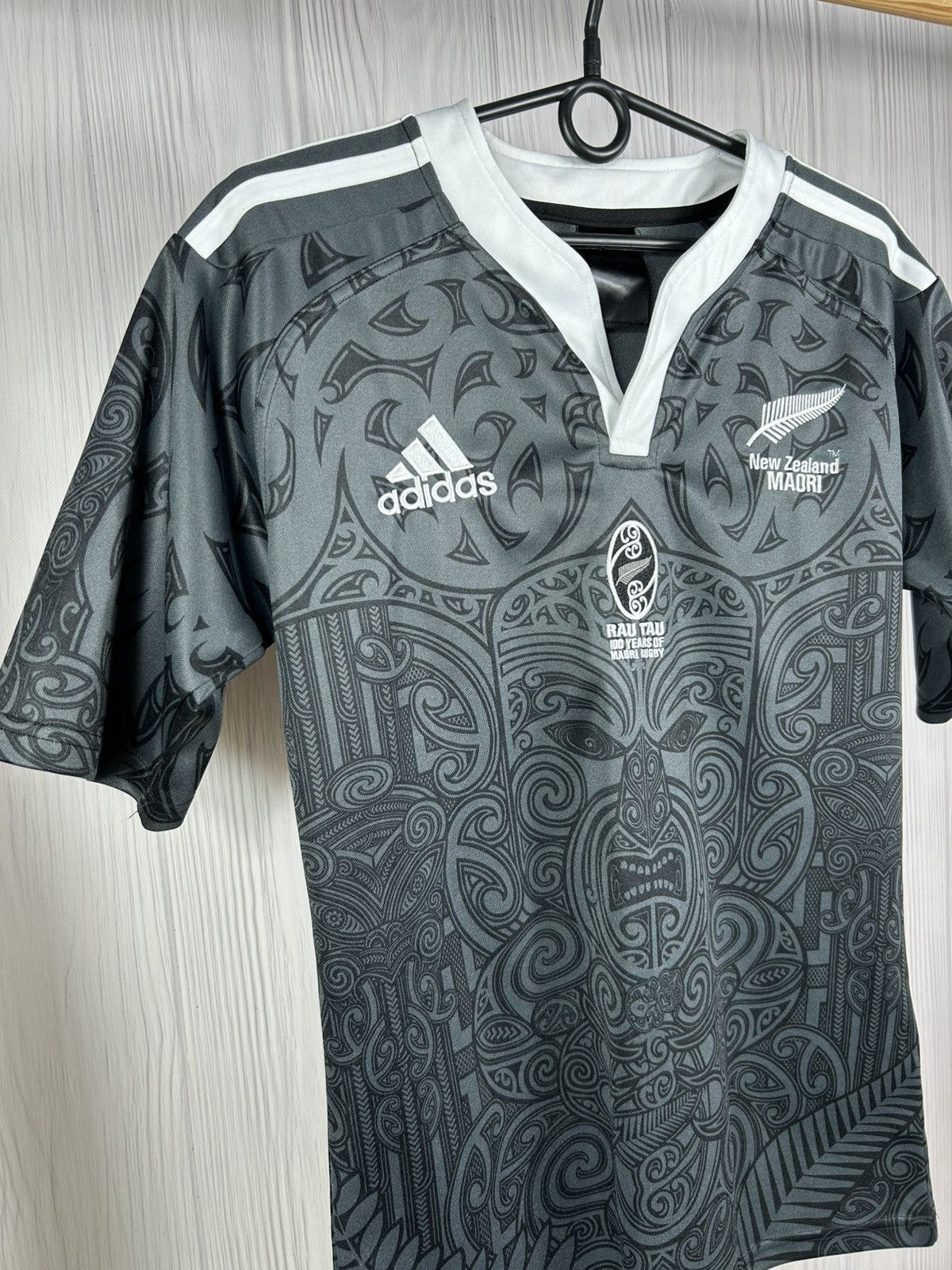Adidas New Zealand Maori All Blacks 100 Years Rau Tau Rugby Jersey Size US M / EU 48-50 / 2 - 2 Thumbnail